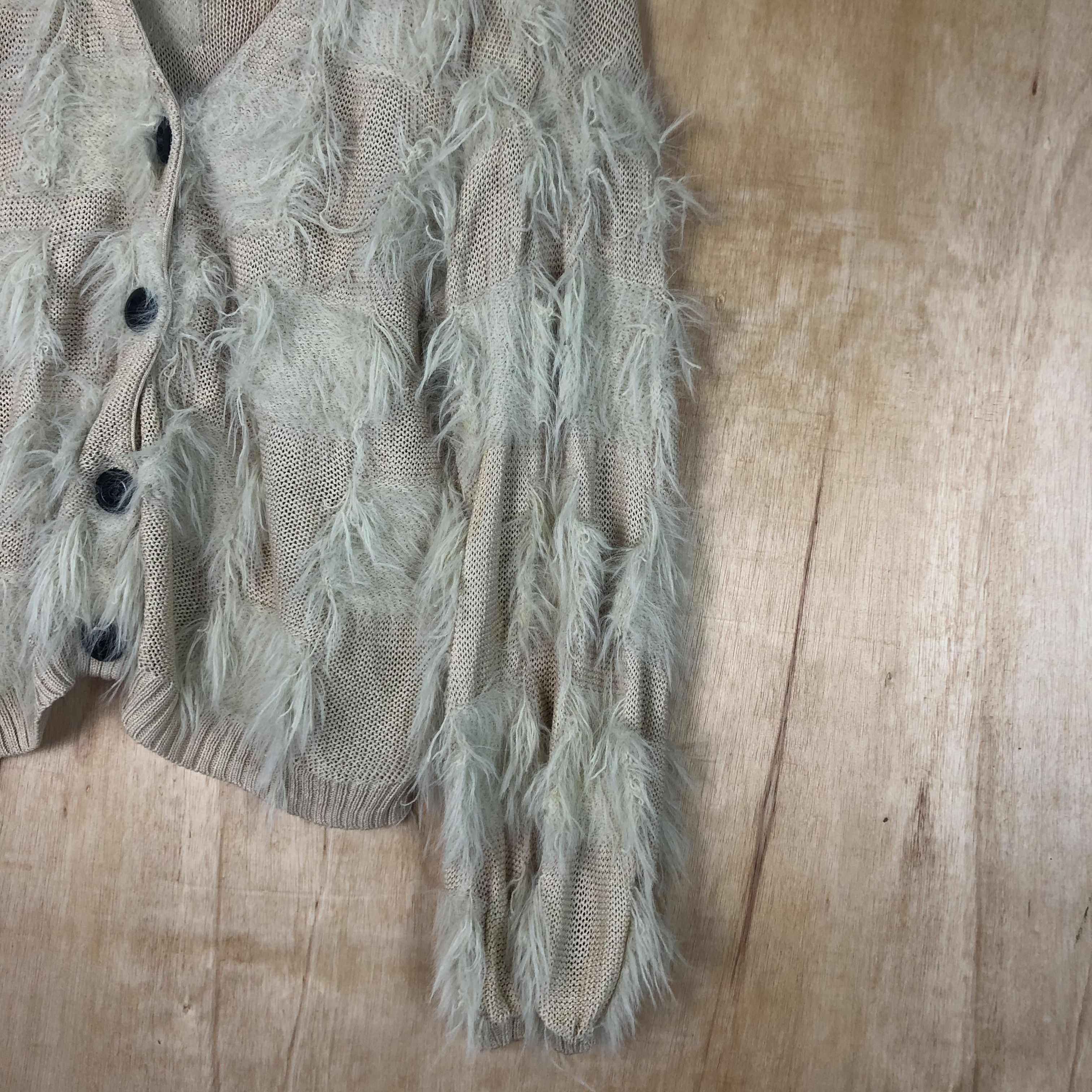 Aran Isles Knitwear DLL Japan Mohair shag shaggy Peach Baggy Cardigan #c020 Size US M / EU 48-50 / 2 - 5 Thumbnail