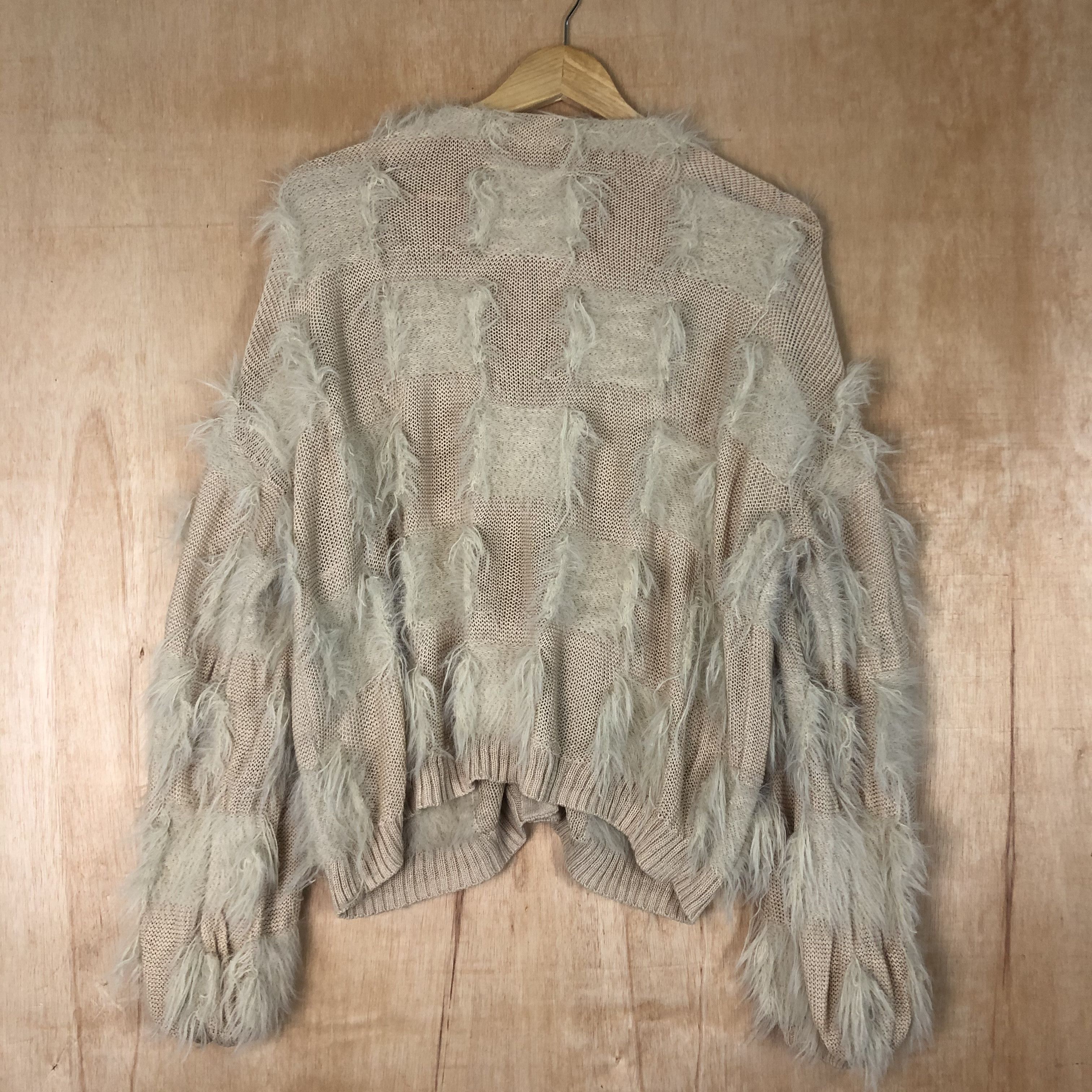 Aran Isles Knitwear DLL Japan Mohair shag shaggy Peach Baggy Cardigan #c020 Size US M / EU 48-50 / 2 - 11 Thumbnail