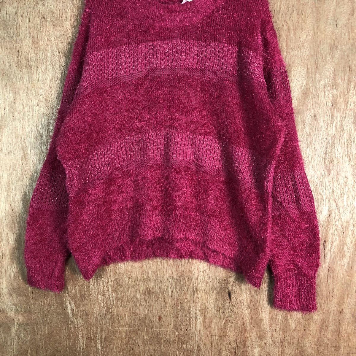 Japanese Brand Vanilla Studio Pink Shag Shaggy Fur Mohair Knitwear #6484DL Size US XL / EU 56 / 4 - 3 Thumbnail
