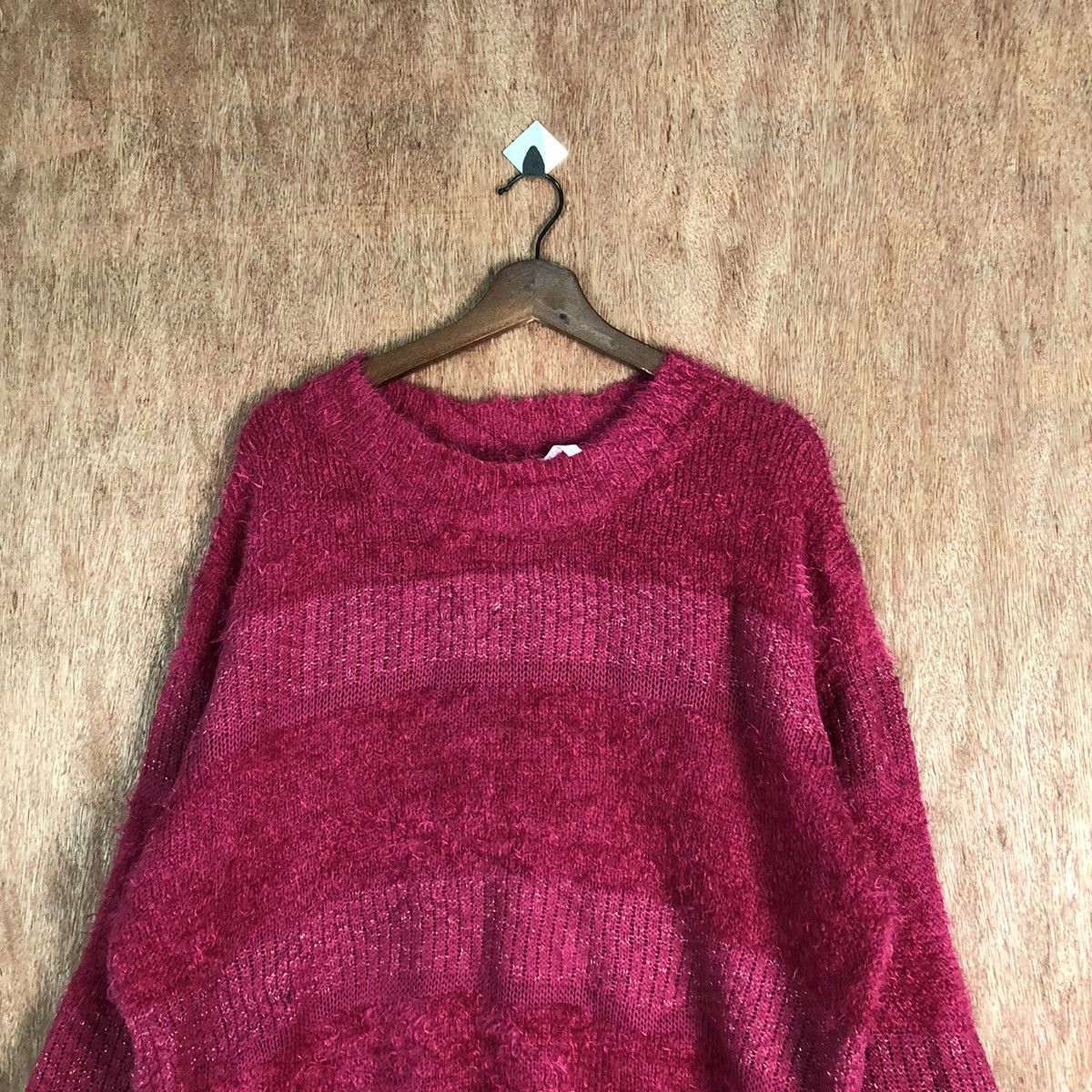 Japanese Brand Vanilla Studio Pink Shag Shaggy Fur Mohair Knitwear #6484DL Size US XL / EU 56 / 4 - 2 Thumbnail