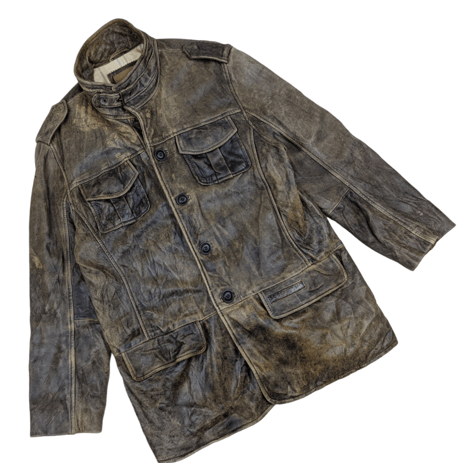 Pepe Jeans Japan PEPE JEANS Multipocket Military Style Leather Jacket Size US M / EU 48-50 / 2 - 3 Thumbnail