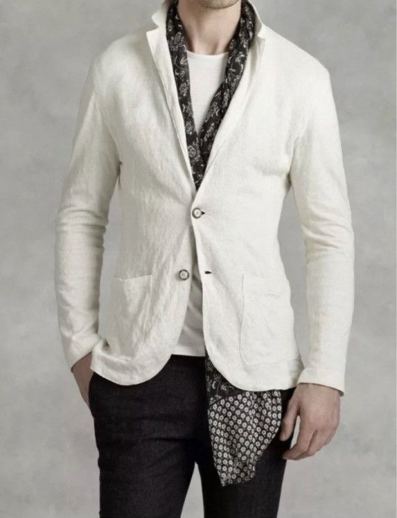 John Varvatos Crinkled linen sweater jacket. Small Size US S / EU 44-46 / 1 - 4 Thumbnail