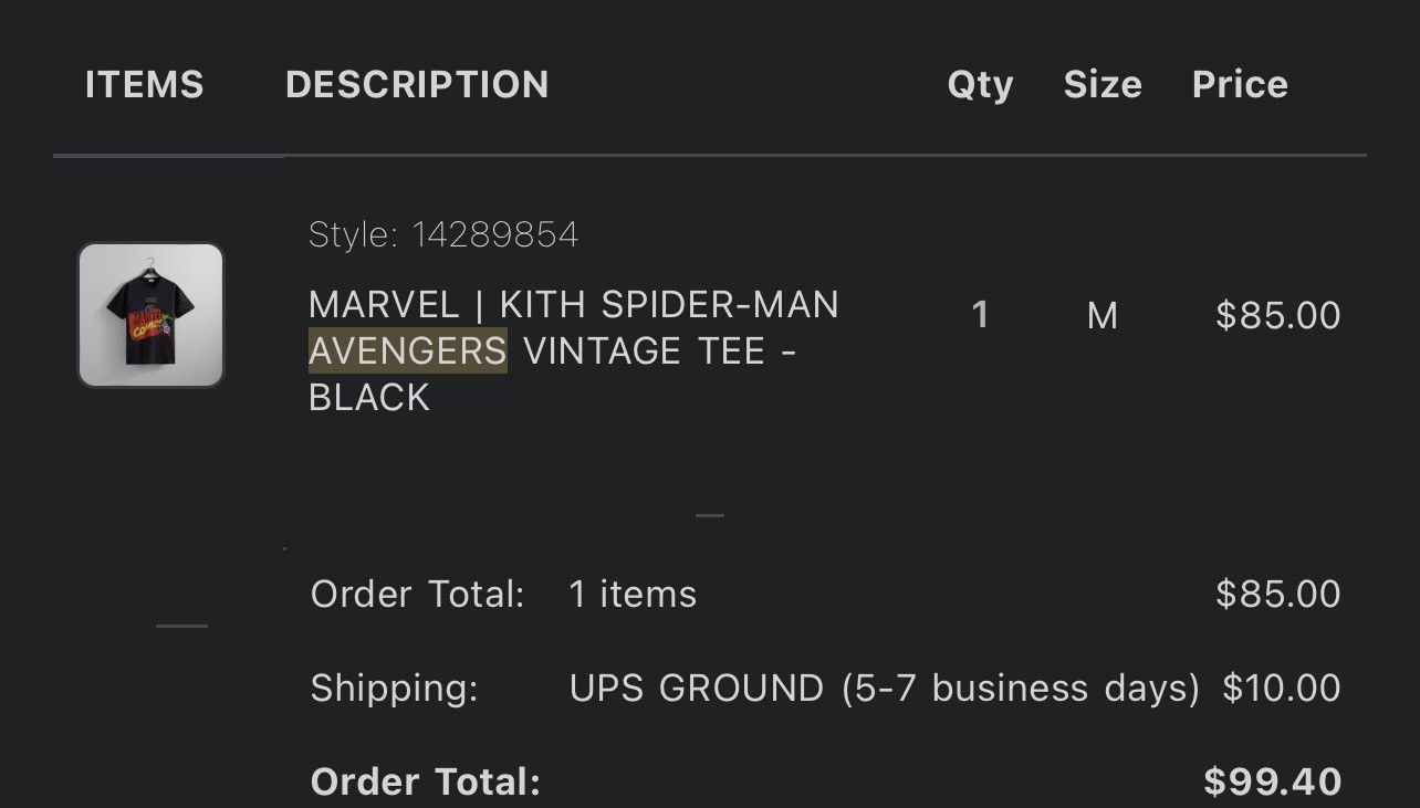 Kith Kith Marvel Spider-Man Avengers Vintage Tee Black Size US M / EU 48-50 / 2 - 6 Thumbnail