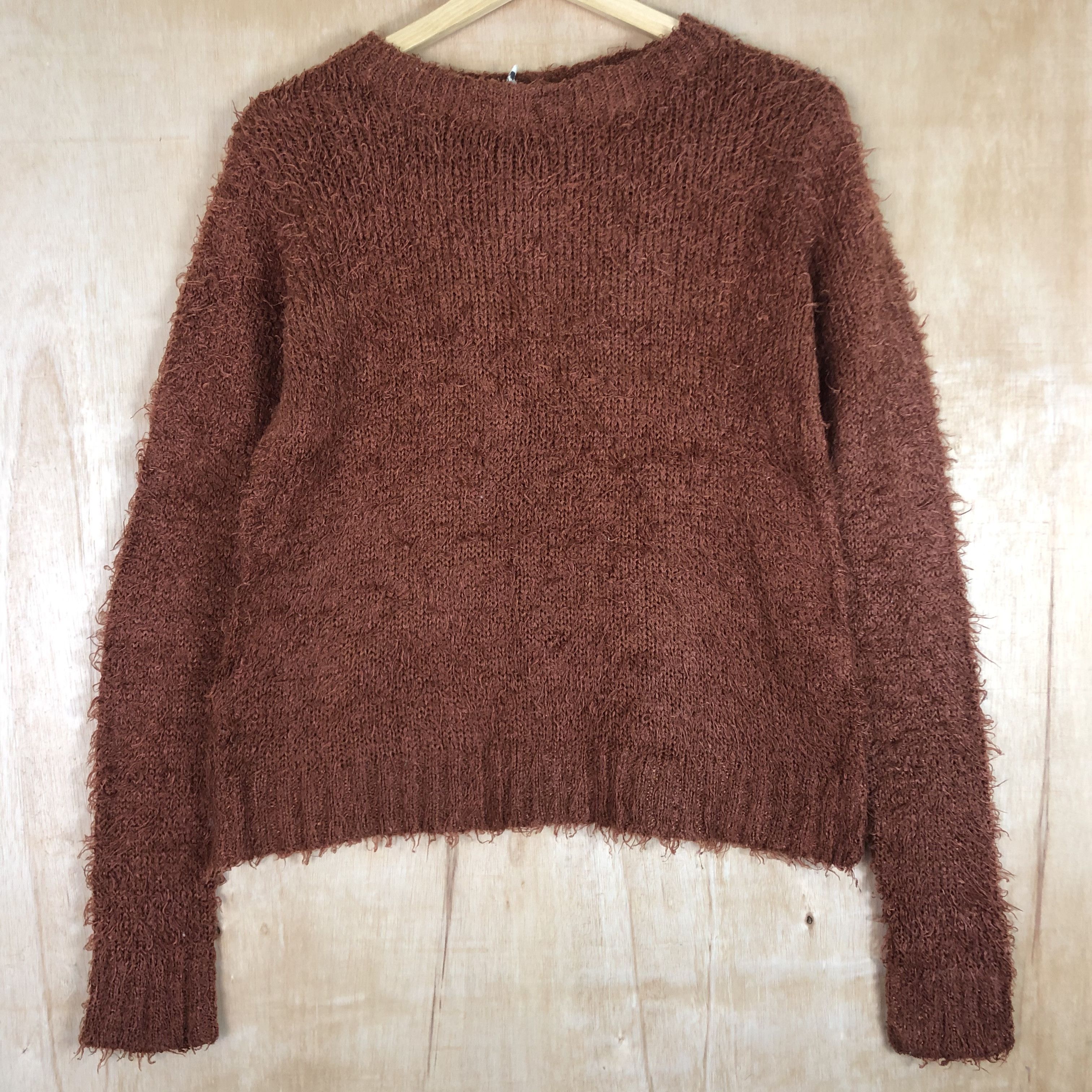 Homespun Knitwear DLL Creer Brown fur shag shaggy Mohair Knitwear #c056 Size US M / EU 48-50 / 2 - 3 Thumbnail