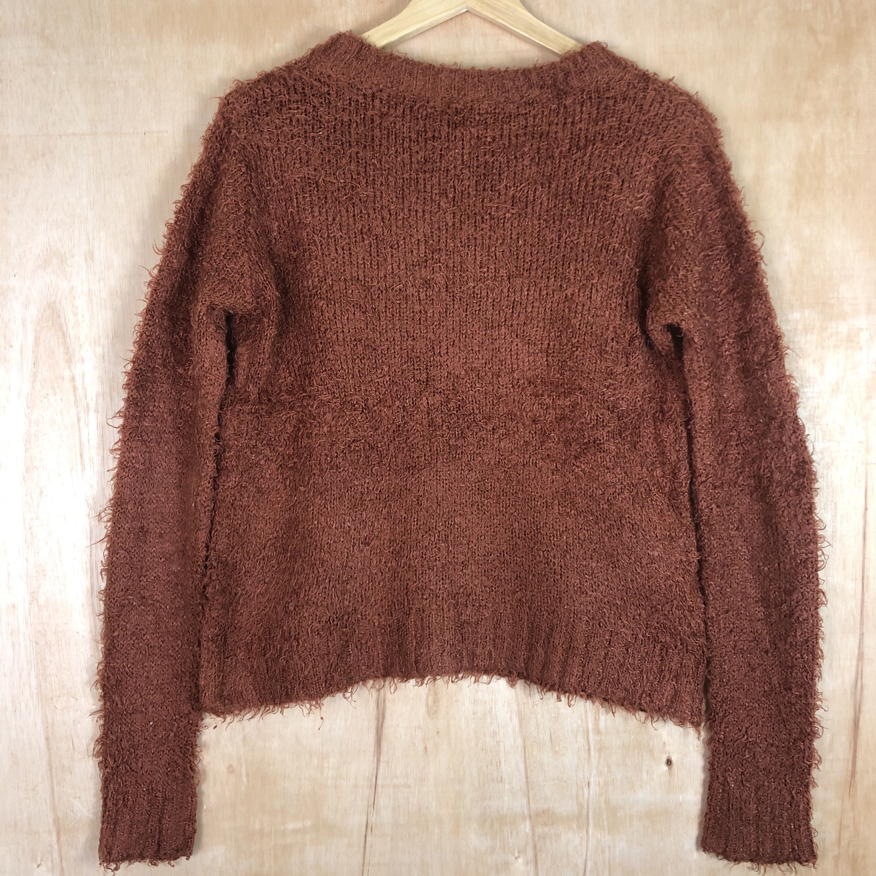 Homespun Knitwear DLL Creer Brown fur shag shaggy Mohair Knitwear #c056 Size US M / EU 48-50 / 2 - 12 Thumbnail