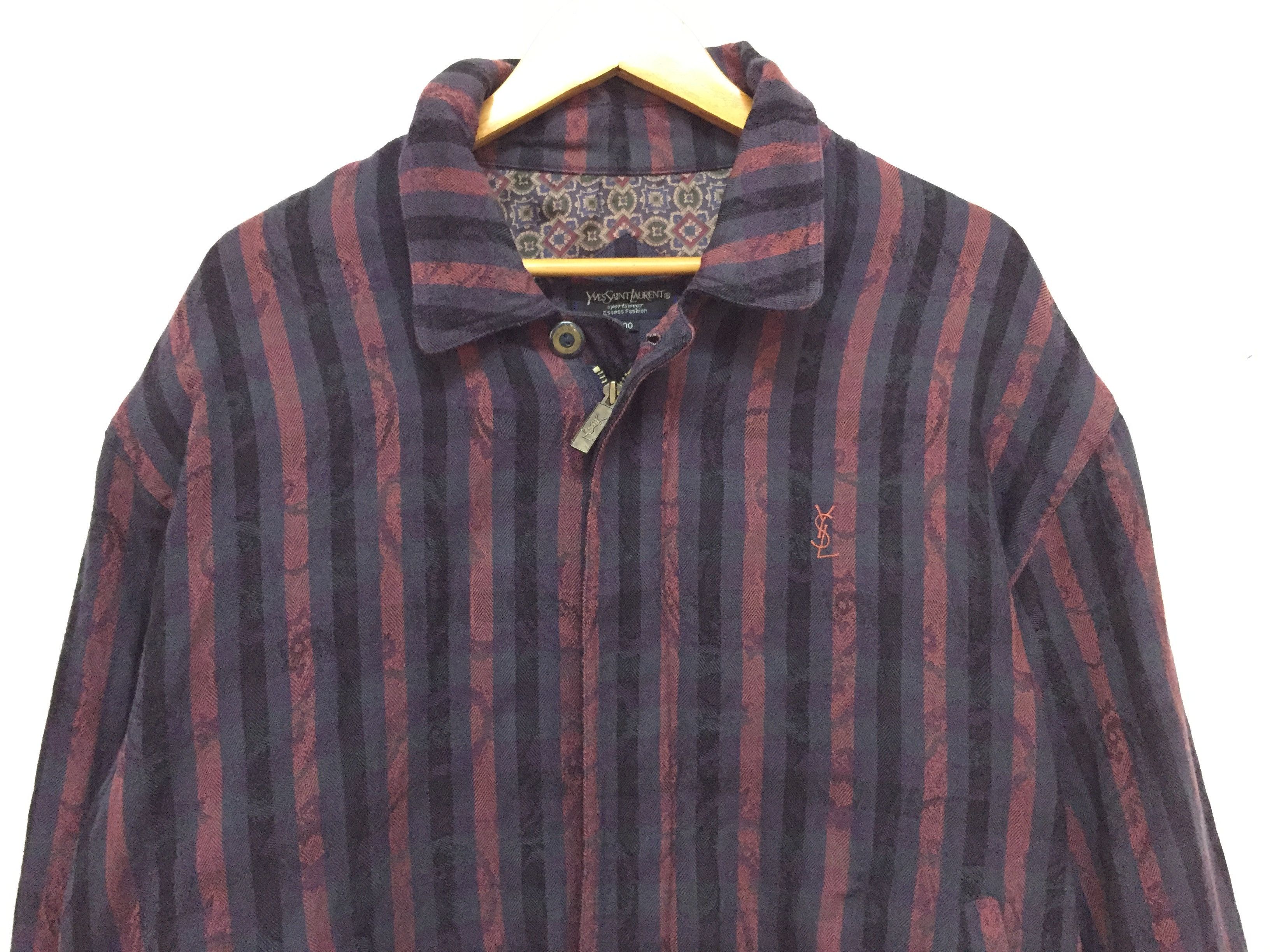 Yves Saint Laurent 90's YSL herringbone floral tribal jacket Size US L / EU 52-54 / 3 - 2 Thumbnail