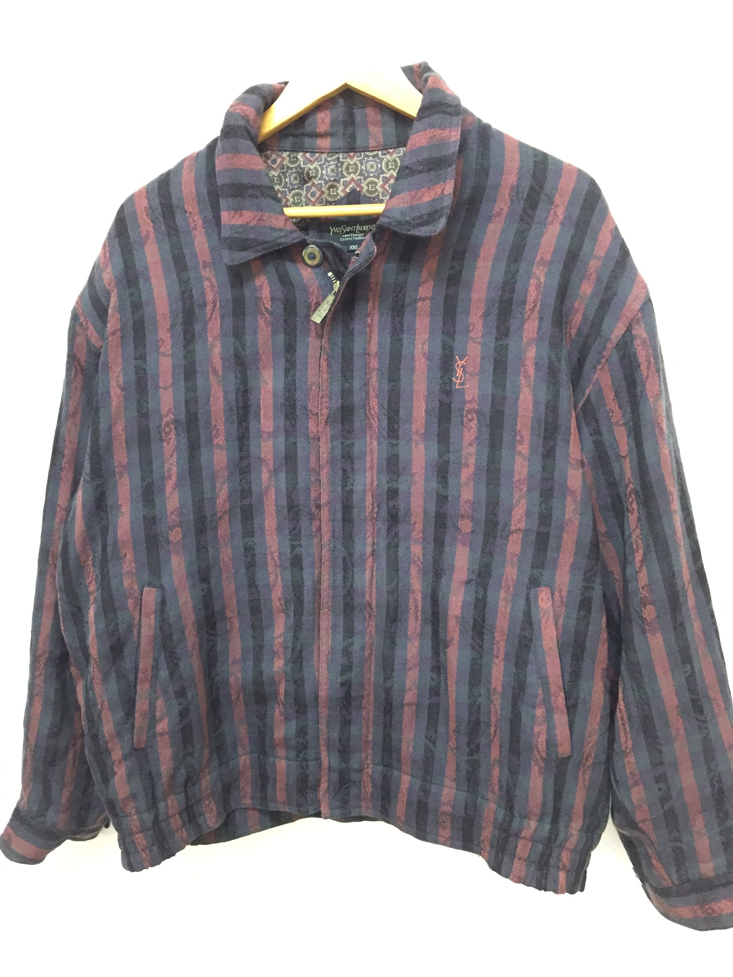 Yves Saint Laurent 90's YSL herringbone floral tribal jacket Size US L / EU 52-54 / 3 - 4 Thumbnail