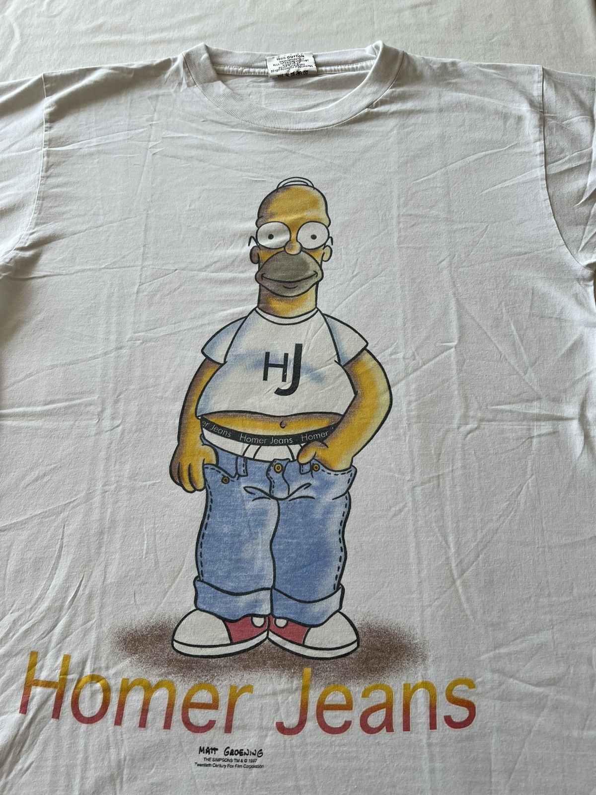 Band Tees Vintage 1997 The Simpsons Homer Jeans Tee (King of the Hill) Size US L / EU 52-54 / 3 - 4 Thumbnail