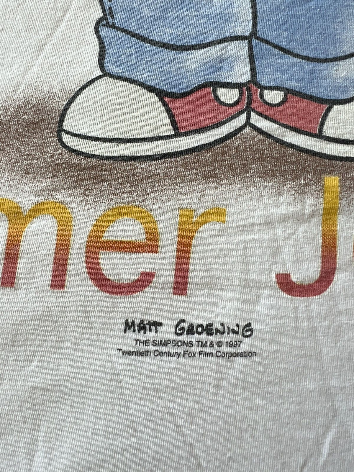 Band Tees Vintage 1997 The Simpsons Homer Jeans Tee (King of the Hill) Size US L / EU 52-54 / 3 - 7 Thumbnail