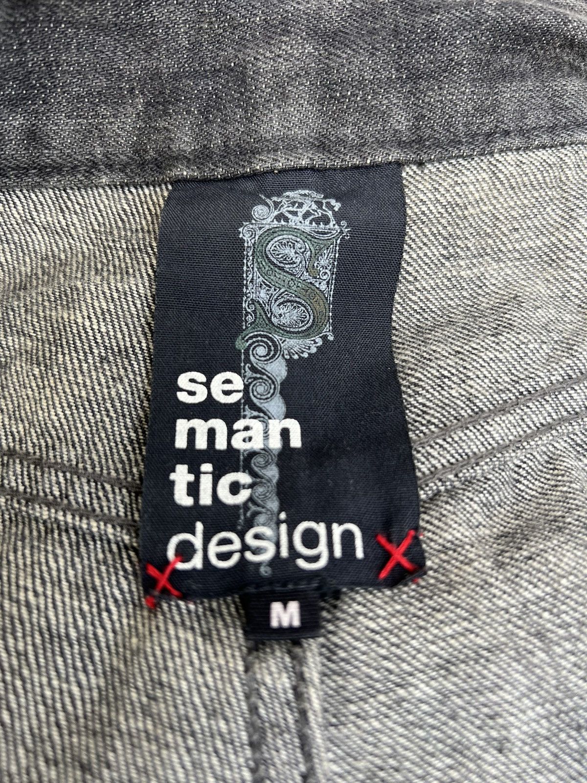 Vintage Flare Semantic Design Japan Faded Black Denim Beaded Jeans Size US 30 / EU 46 - 21 Thumbnail