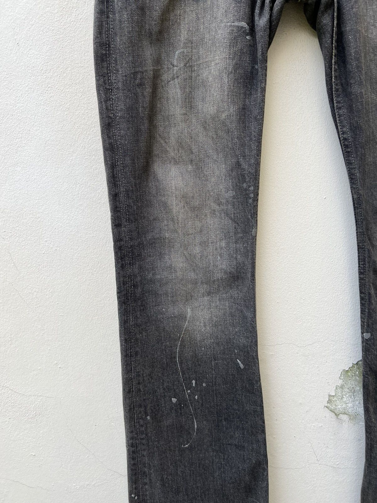 Vintage Flare Semantic Design Japan Faded Black Denim Beaded Jeans Size US 30 / EU 46 - 9 Thumbnail