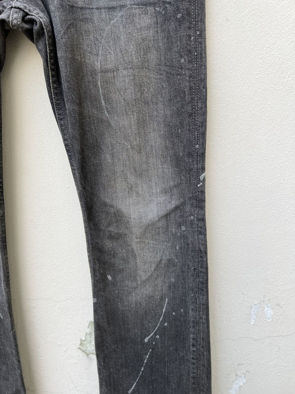 Vintage Flare Semantic Design Japan Faded Black Denim Beaded Jeans Size US 30 / EU 46 - 12 Thumbnail