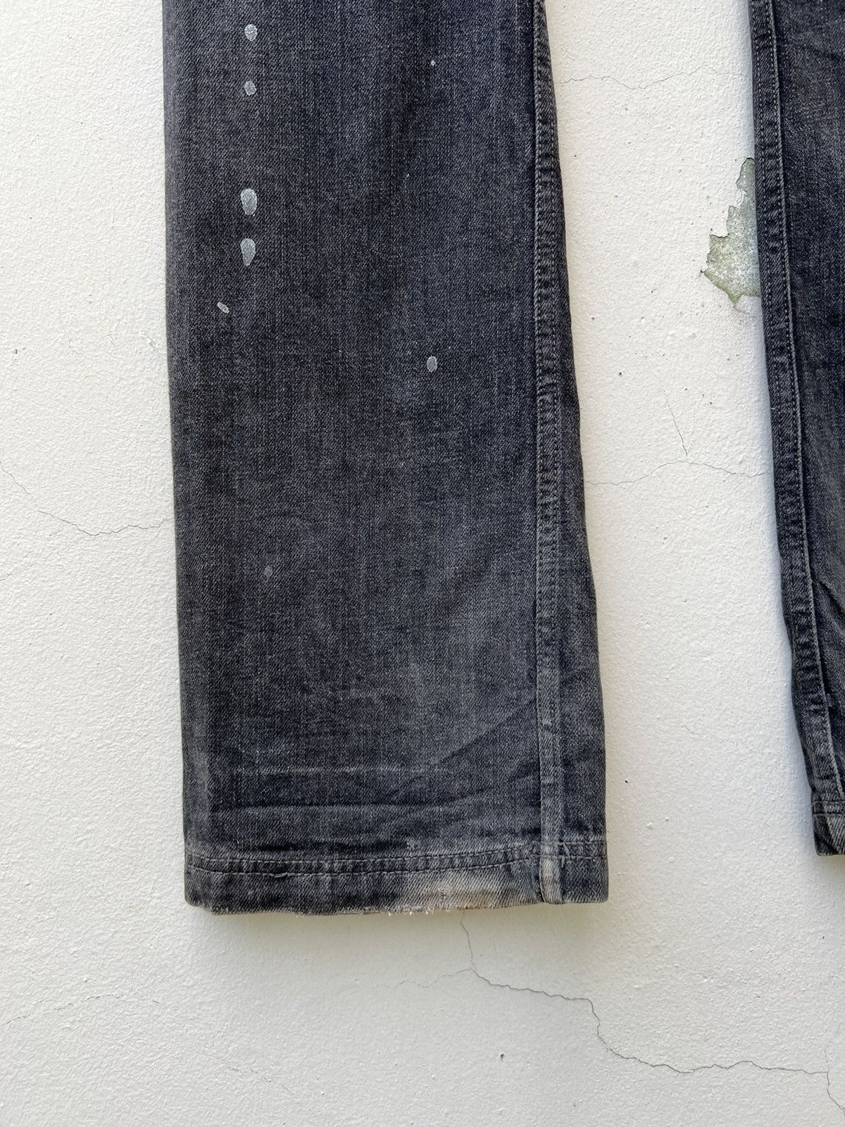 Vintage Flare Semantic Design Japan Faded Black Denim Beaded Jeans Size US 30 / EU 46 - 17 Thumbnail