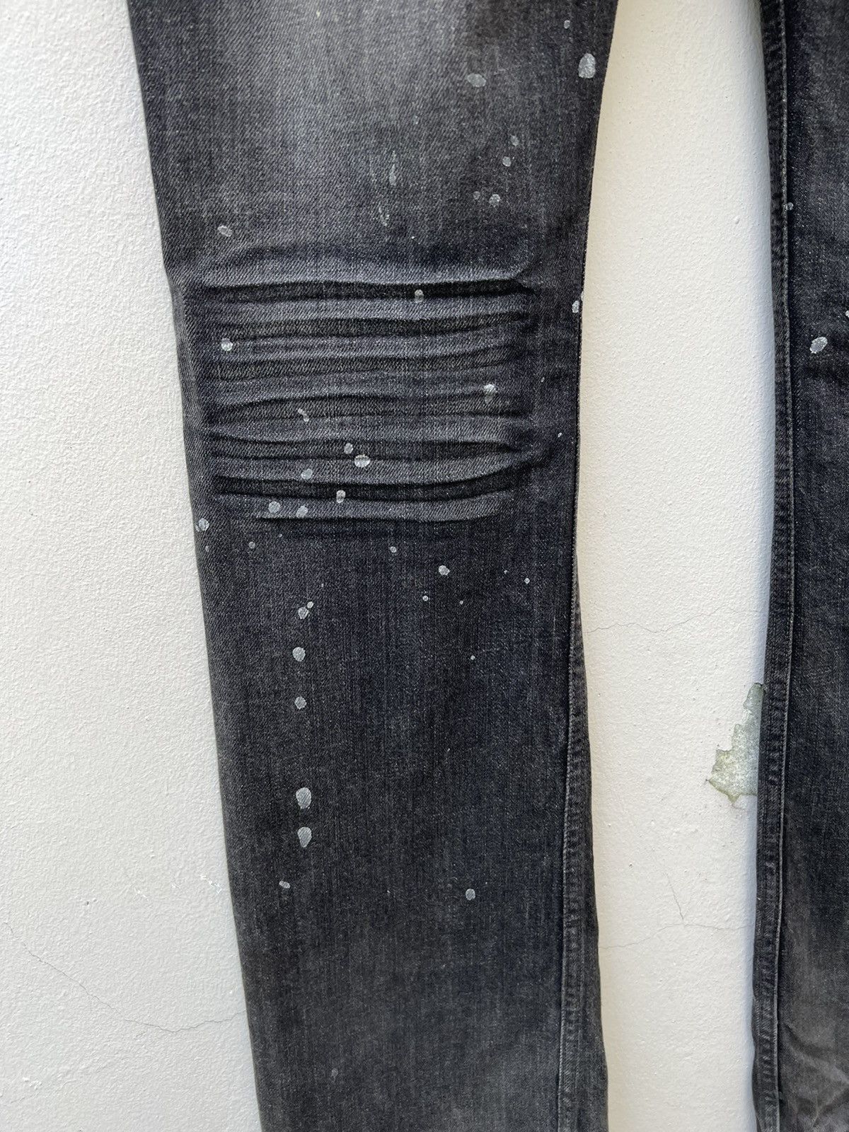 Vintage Flare Semantic Design Japan Faded Black Denim Beaded Jeans Size US 30 / EU 46 - 16 Thumbnail