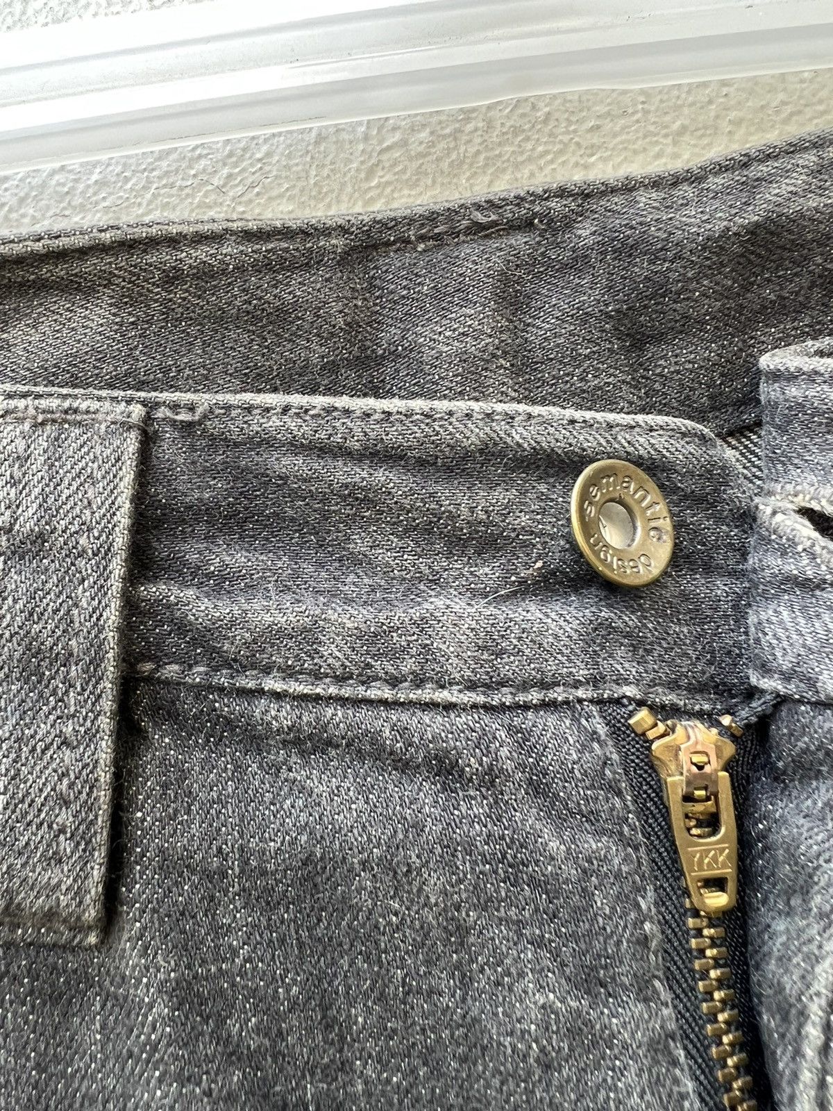 Vintage Flare Semantic Design Japan Faded Black Denim Beaded Jeans Size US 30 / EU 46 - 7 Thumbnail