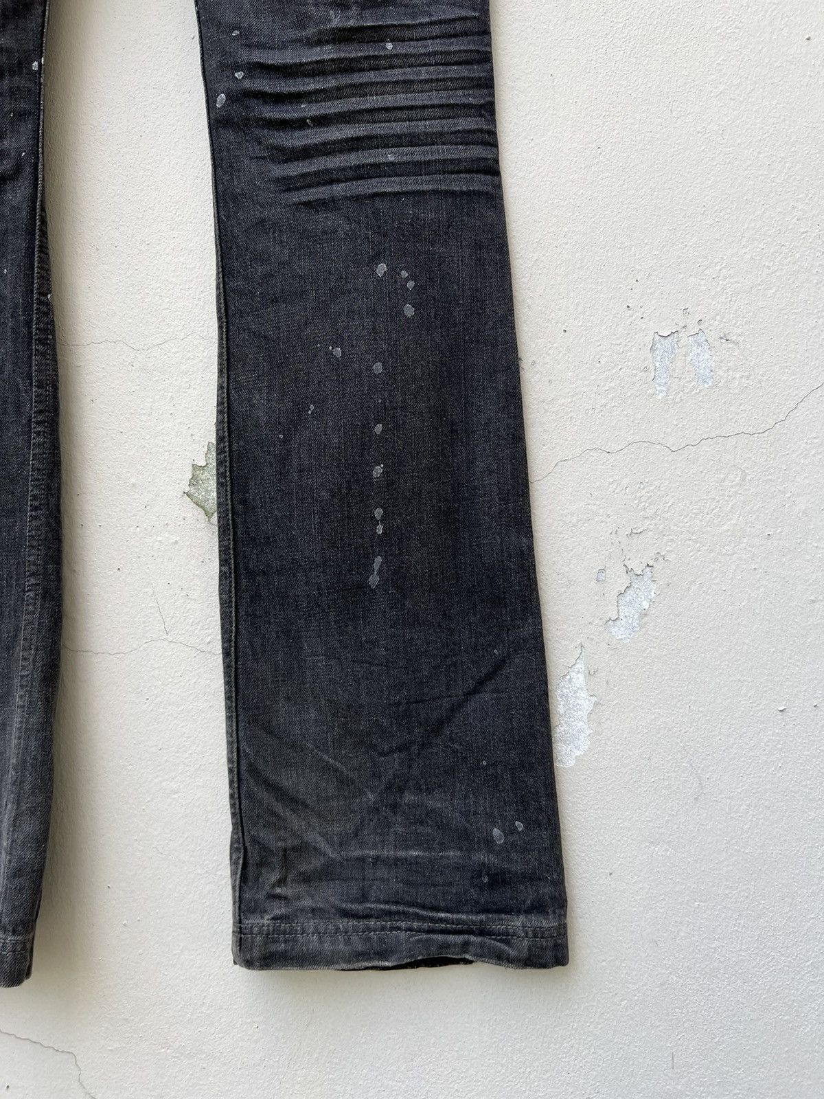 Vintage Flare Semantic Design Japan Faded Black Denim Beaded Jeans Size US 30 / EU 46 - 20 Thumbnail