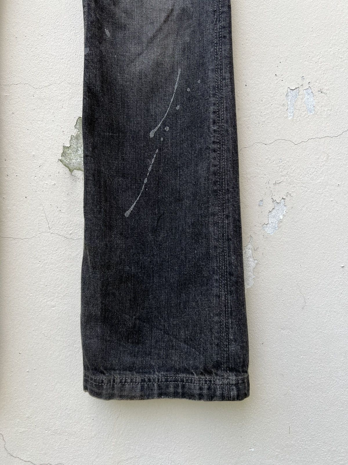 Vintage Flare Semantic Design Japan Faded Black Denim Beaded Jeans Size US 30 / EU 46 - 13 Thumbnail