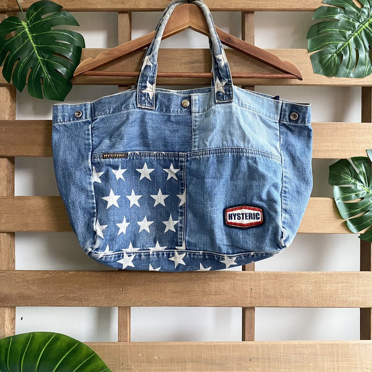 Hysteric Glamour × Japanese Brand Hysteric Glamour Reconstructed Denim Small Tote Bag Size ONE SIZE - 1 Thumbnail