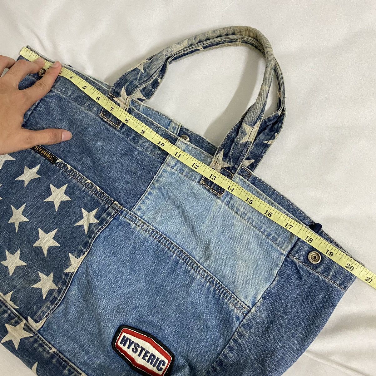 Hysteric Glamour × Japanese Brand Hysteric Glamour Reconstructed Denim Small Tote Bag Size ONE SIZE - 20 Thumbnail
