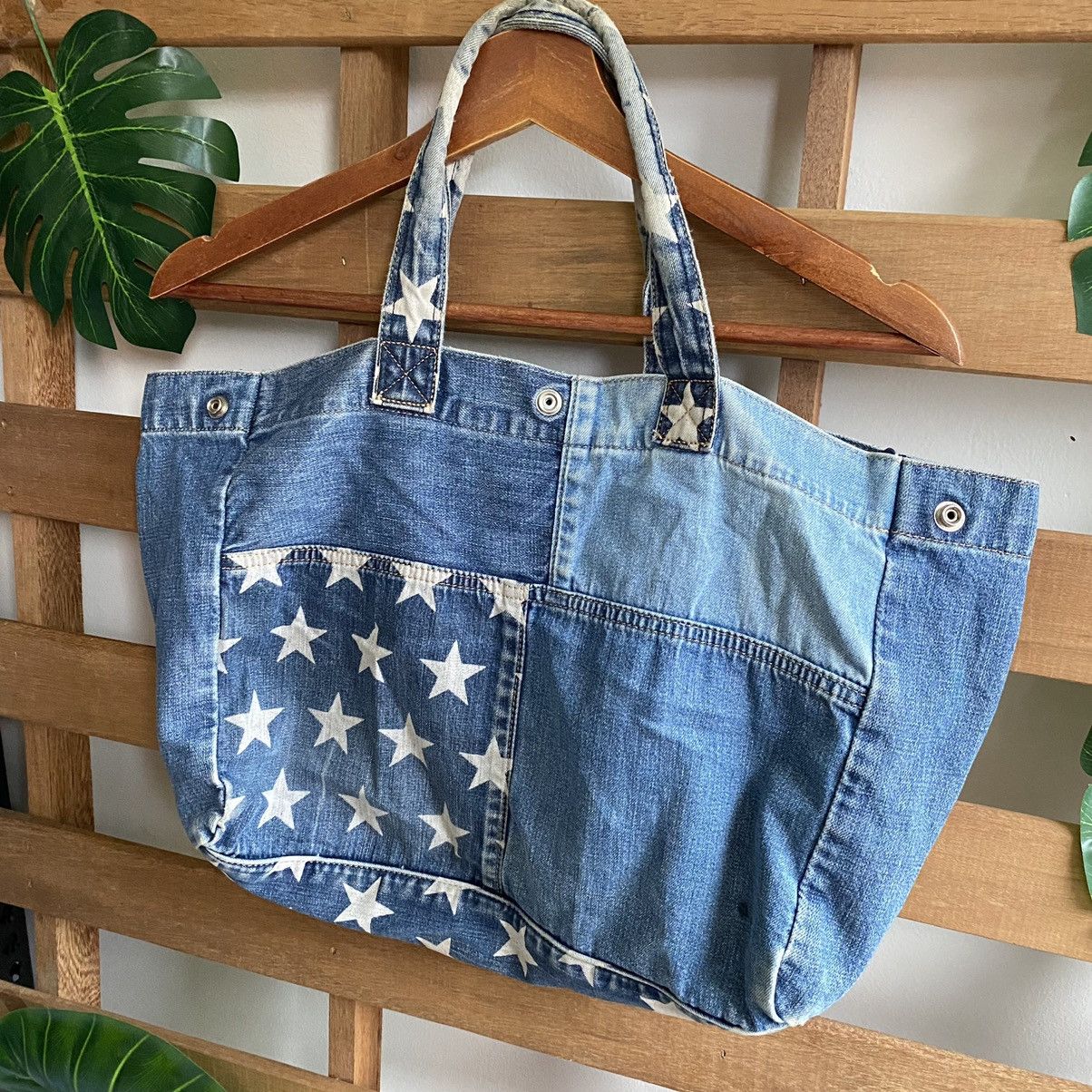 Hysteric Glamour × Japanese Brand Hysteric Glamour Reconstructed Denim Small Tote Bag Size ONE SIZE - 7 Thumbnail