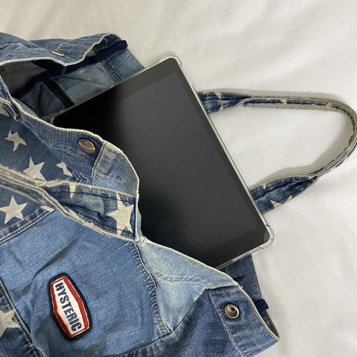 Hysteric Glamour × Japanese Brand Hysteric Glamour Reconstructed Denim Small Tote Bag Size ONE SIZE - 18 Thumbnail