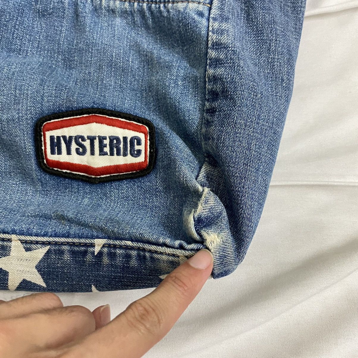 Hysteric Glamour × Japanese Brand Hysteric Glamour Reconstructed Denim Small Tote Bag Size ONE SIZE - 15 Thumbnail