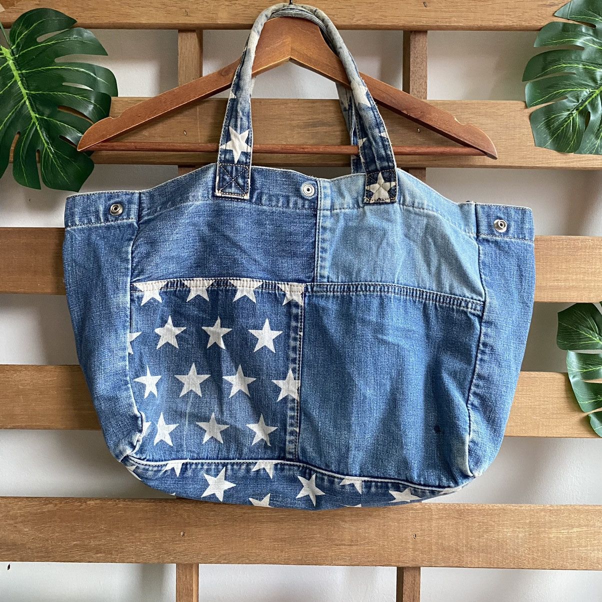 Hysteric Glamour × Japanese Brand Hysteric Glamour Reconstructed Denim Small Tote Bag Size ONE SIZE - 6 Thumbnail