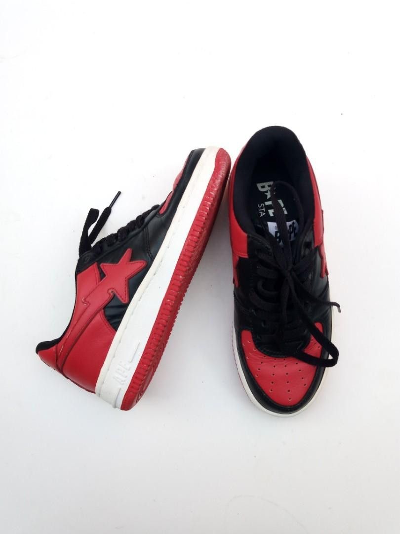 image of Bapesta Fs001 OG Breds Shoes in Black Red, Men's (Size 5.5)