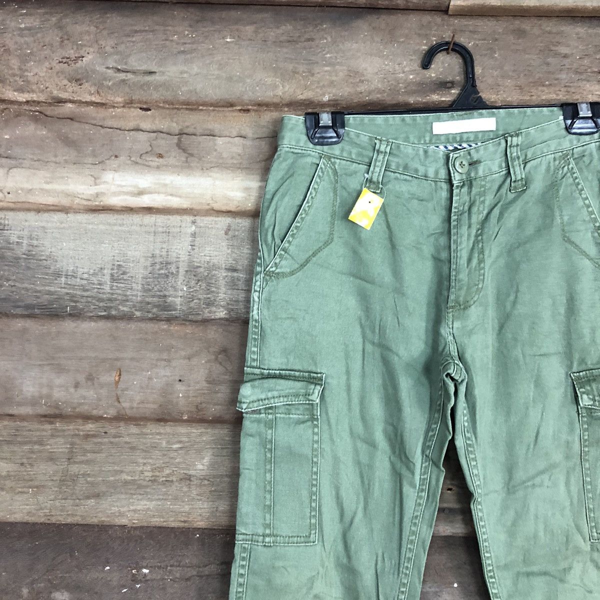 Japanese Brand Shuca Green Multipocket Cargo Pants #3373 Size US 26 / EU 42 - 6 Thumbnail