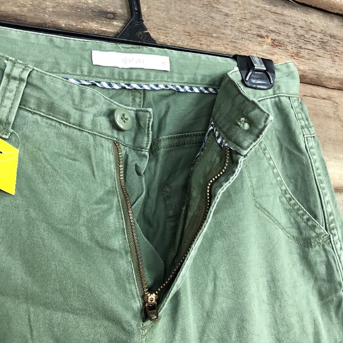 Japanese Brand Shuca Green Multipocket Cargo Pants #3373 Size US 26 / EU 42 - 8 Thumbnail