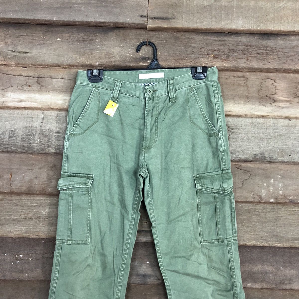 Japanese Brand Shuca Green Multipocket Cargo Pants #3373 Size US 26 / EU 42 - 2 Thumbnail