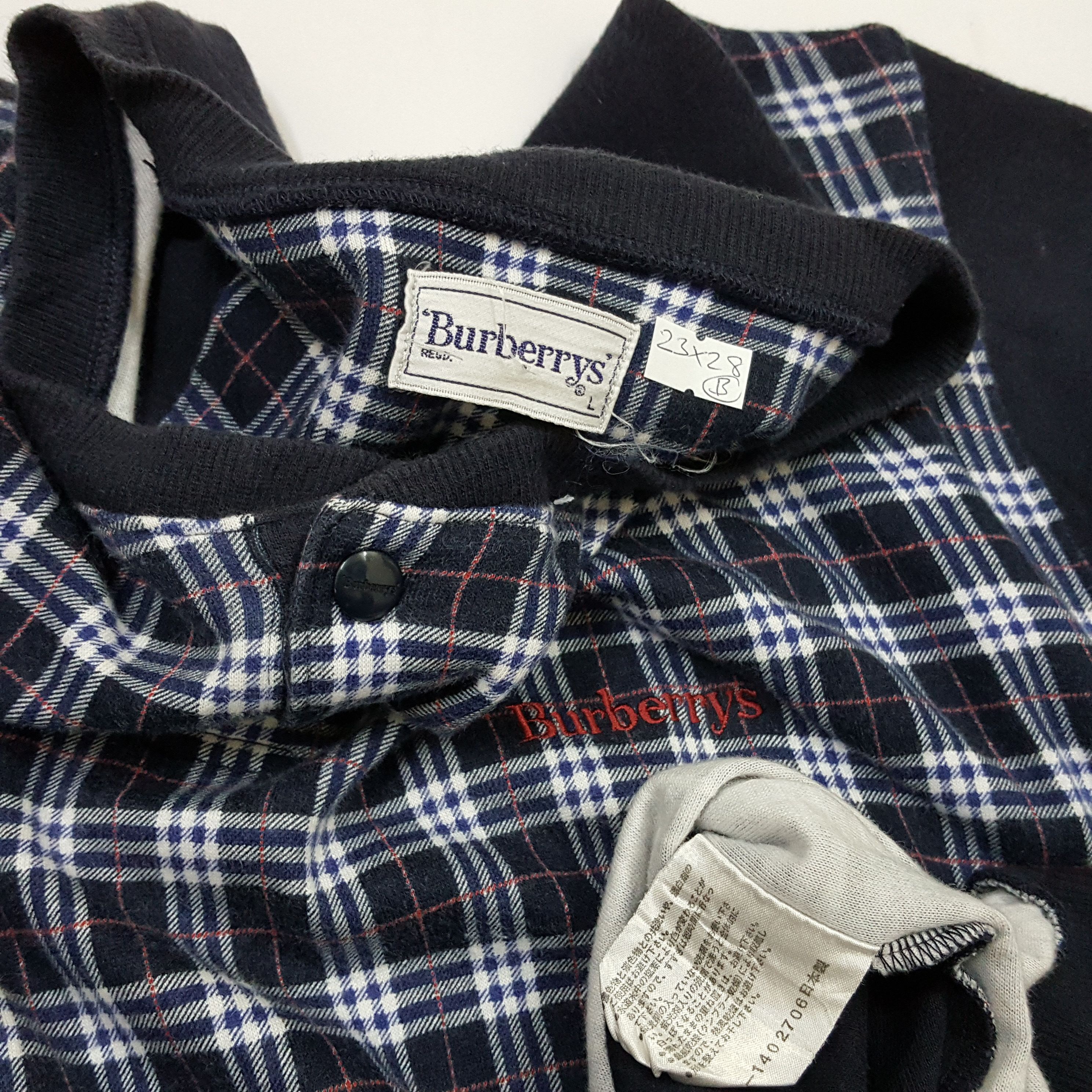 Burberry × Vintage Vintage BURBERRY nova check blue design sweatshirts Size US L / EU 52-54 / 3 - 2 Thumbnail