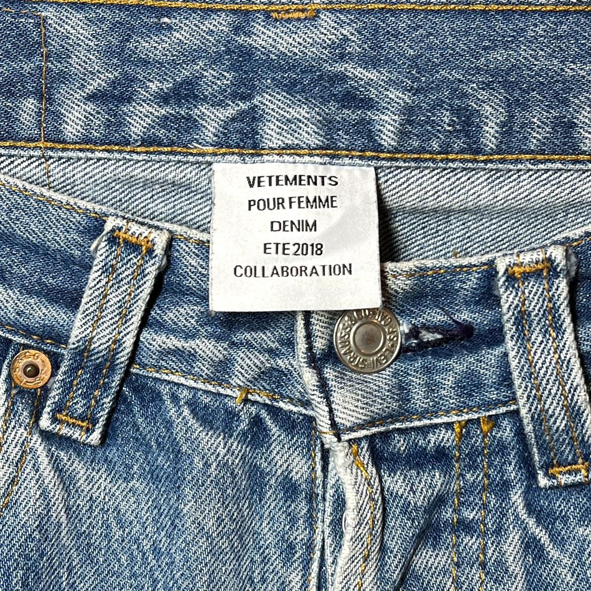 Levi's × Vetements Vetements X Levi’s Front Logo Embroidered Denim Jeans Pants Size US 30 / EU 46 - 6 Thumbnail