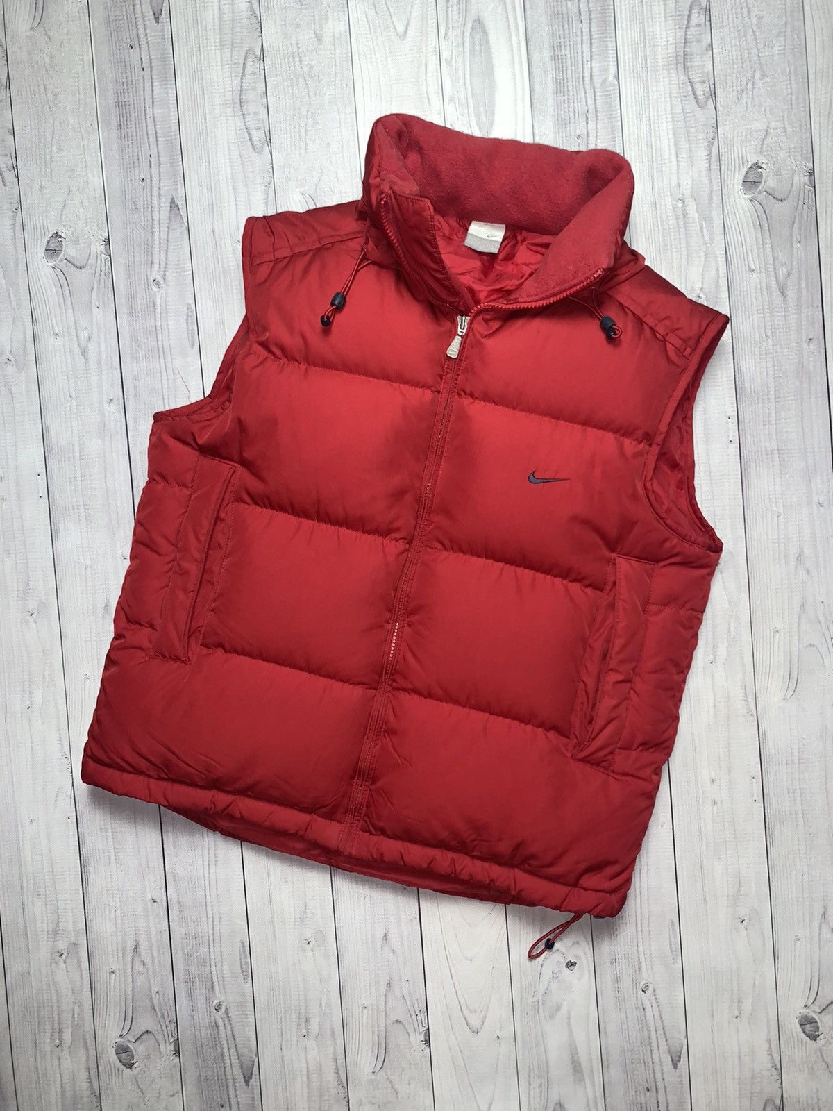 Nike × Vintage Vintage Nike down vest logo drill size S red rare Size US S / EU 44-46 / 1 - 1 Thumbnail
