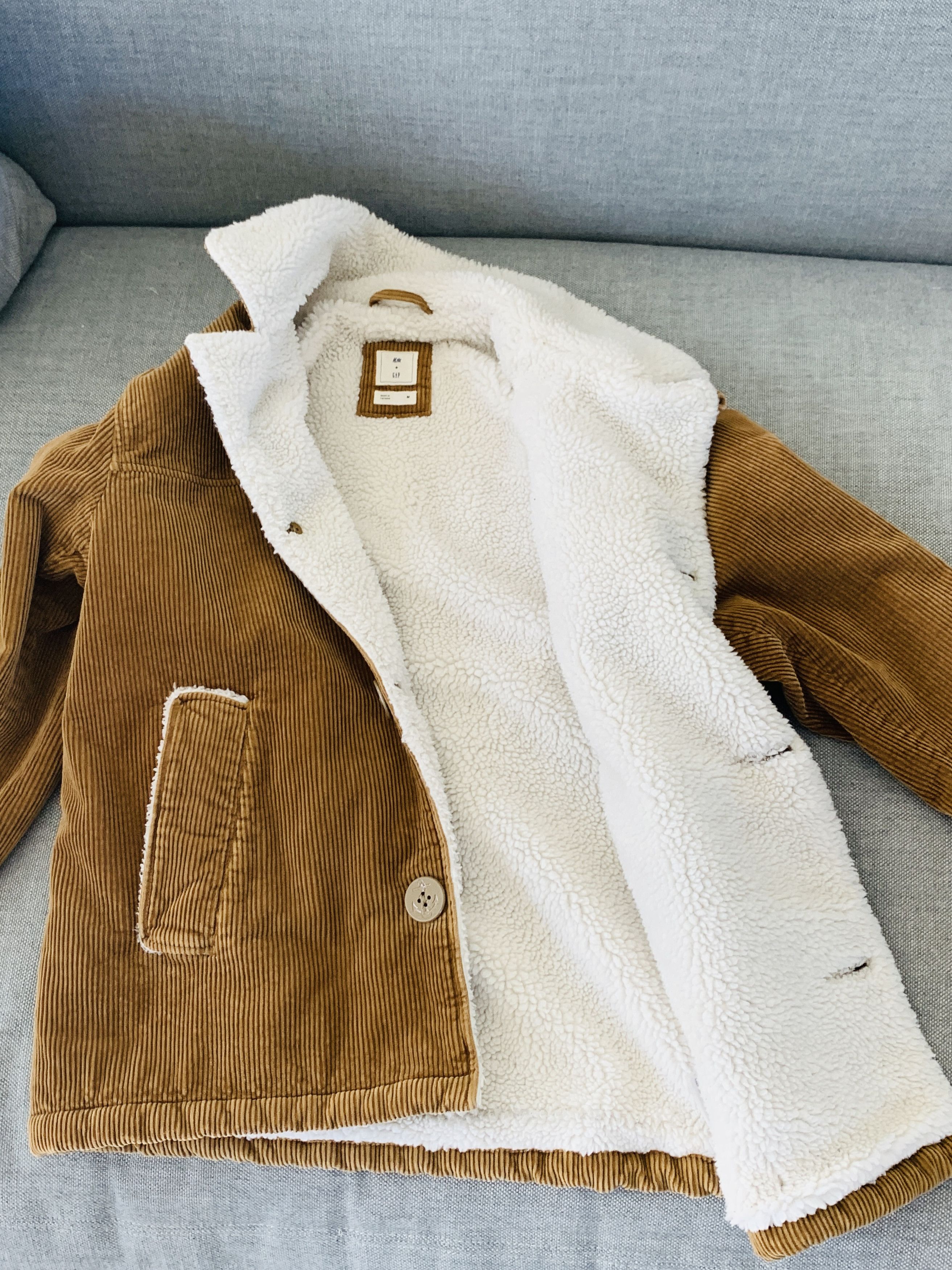 M.Nii Shearling Corduroy Coat Jacket Vintage Double Collar Size US M / EU 48-50 / 2 - 1 Thumbnail