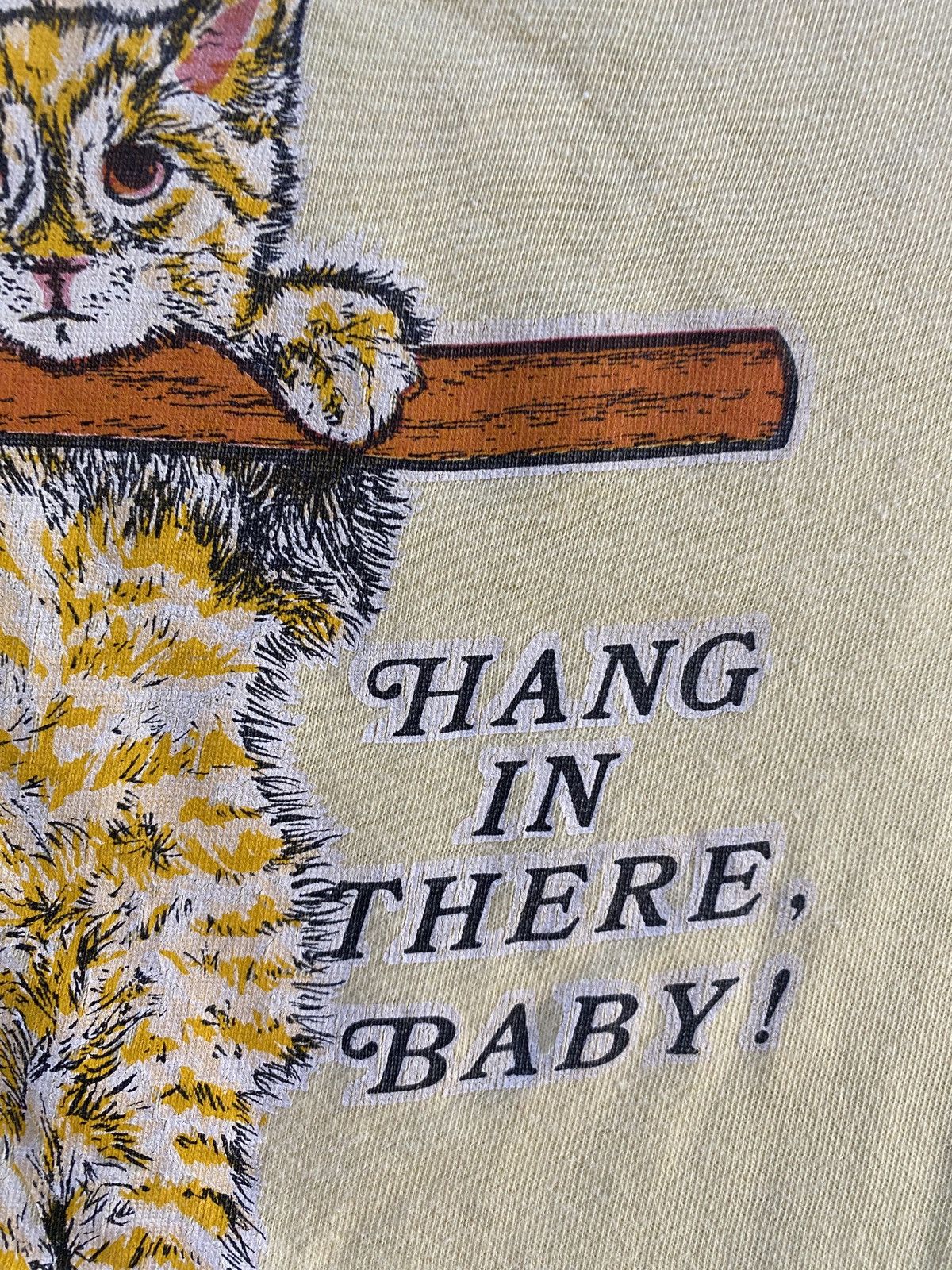 Vintage Vintage 60’s Cat Hang In There Baby Single Stitch Ringer Tee Size US M / EU 48-50 / 2 - 7 Thumbnail