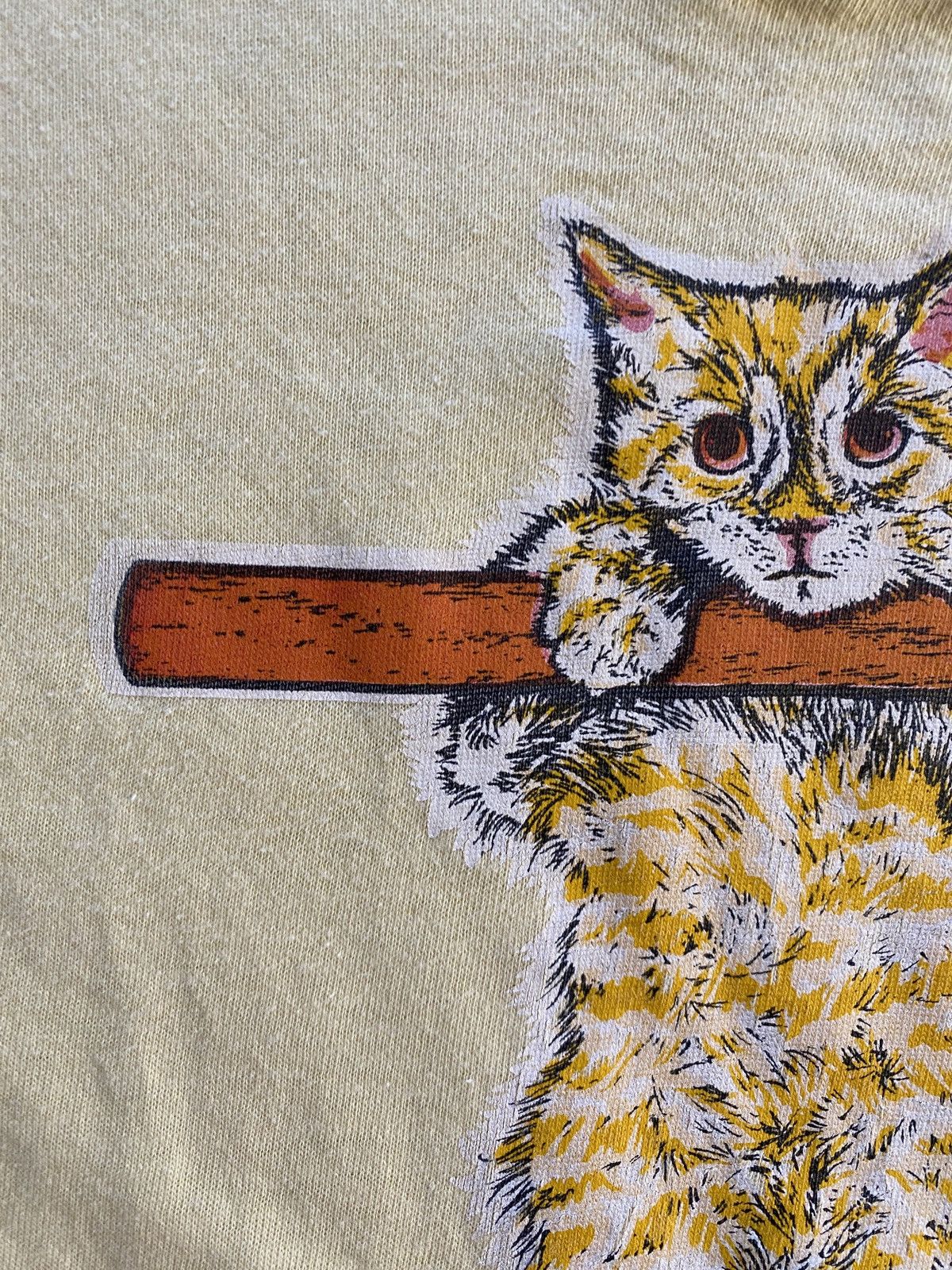 Vintage Vintage 60’s Cat Hang In There Baby Single Stitch Ringer Tee Size US M / EU 48-50 / 2 - 6 Thumbnail