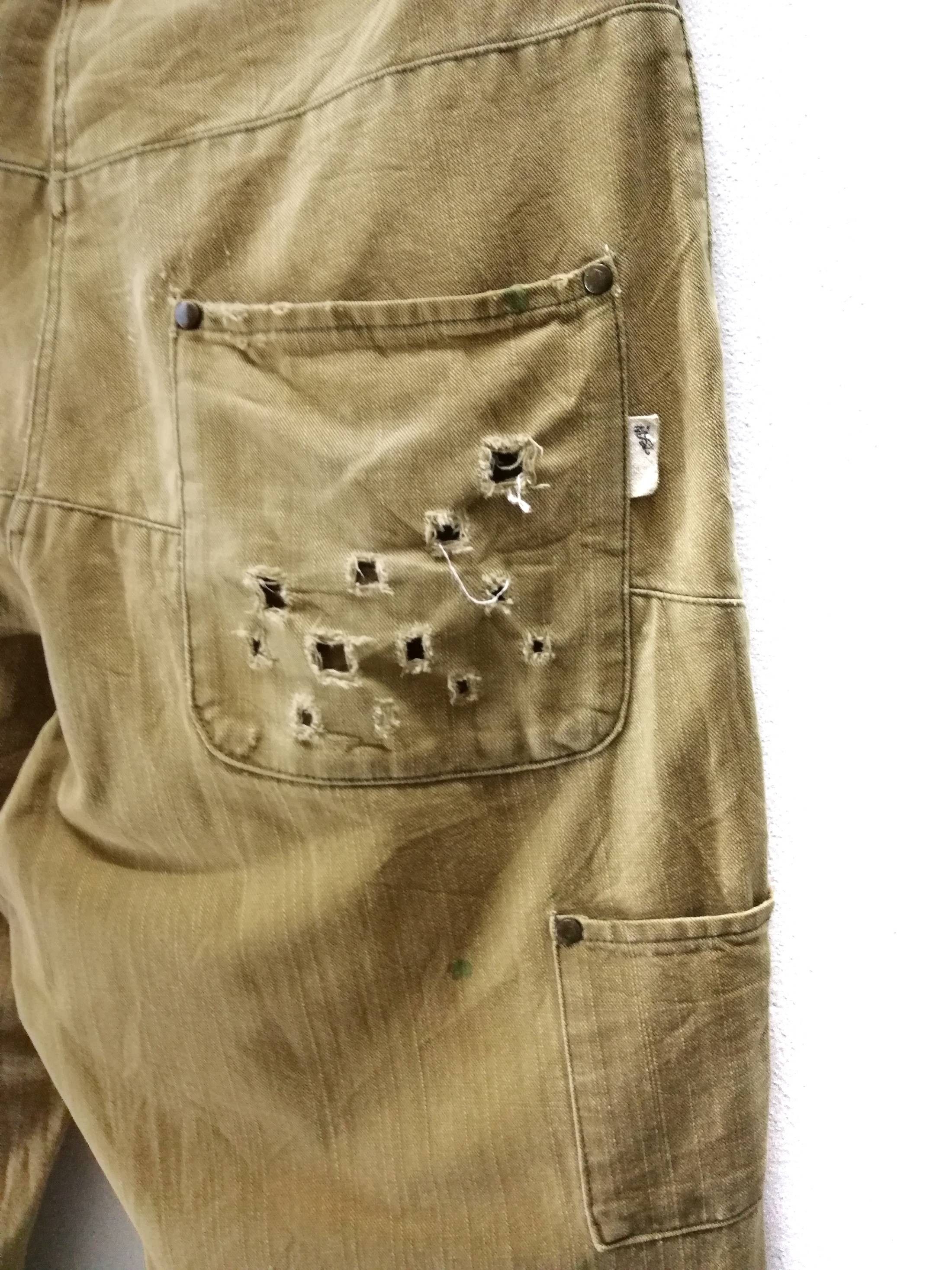 Designer × Japanese Brand 🔥Jsan Beige Distressed Jeans👖 Japanese Designer Cotton🔥 Size US 33 - 10 Thumbnail