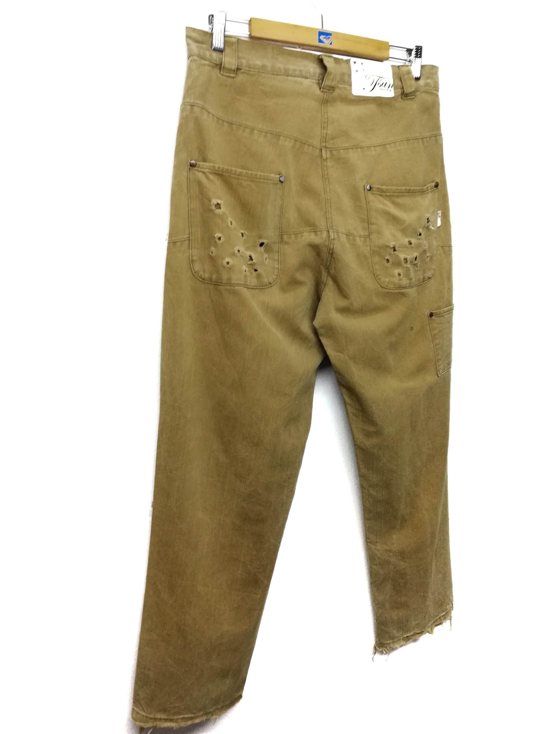 Designer × Japanese Brand 🔥Jsan Beige Distressed Jeans👖 Japanese Designer Cotton🔥 Size US 33 - 8 Thumbnail