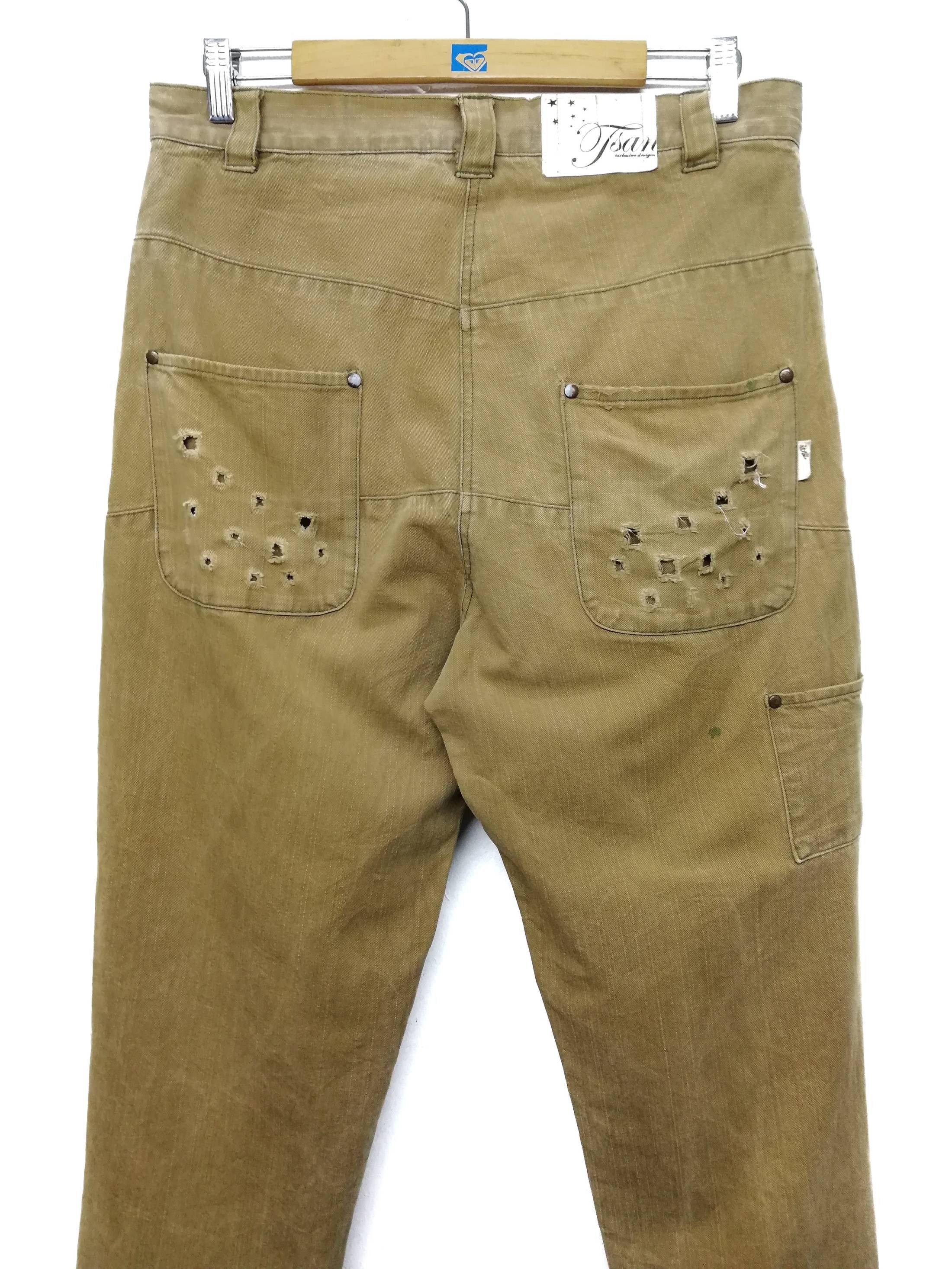 Designer × Japanese Brand 🔥Jsan Beige Distressed Jeans👖 Japanese Designer Cotton🔥 Size US 33 - 9 Thumbnail