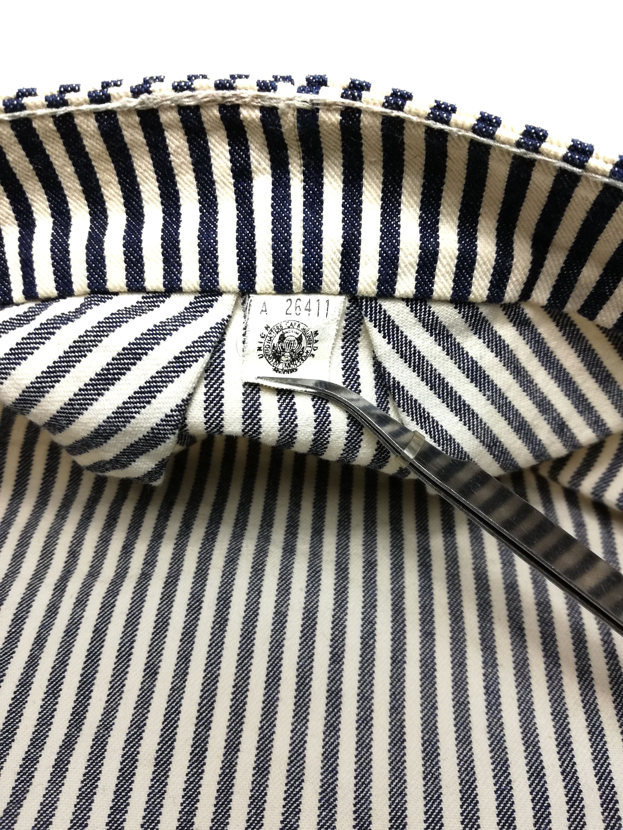 Handmade × Toyo Enterprises 🔥20's/30's Style Hickory Worker Railway Striped Denim Cap Size ONE SIZE - 16 Thumbnail