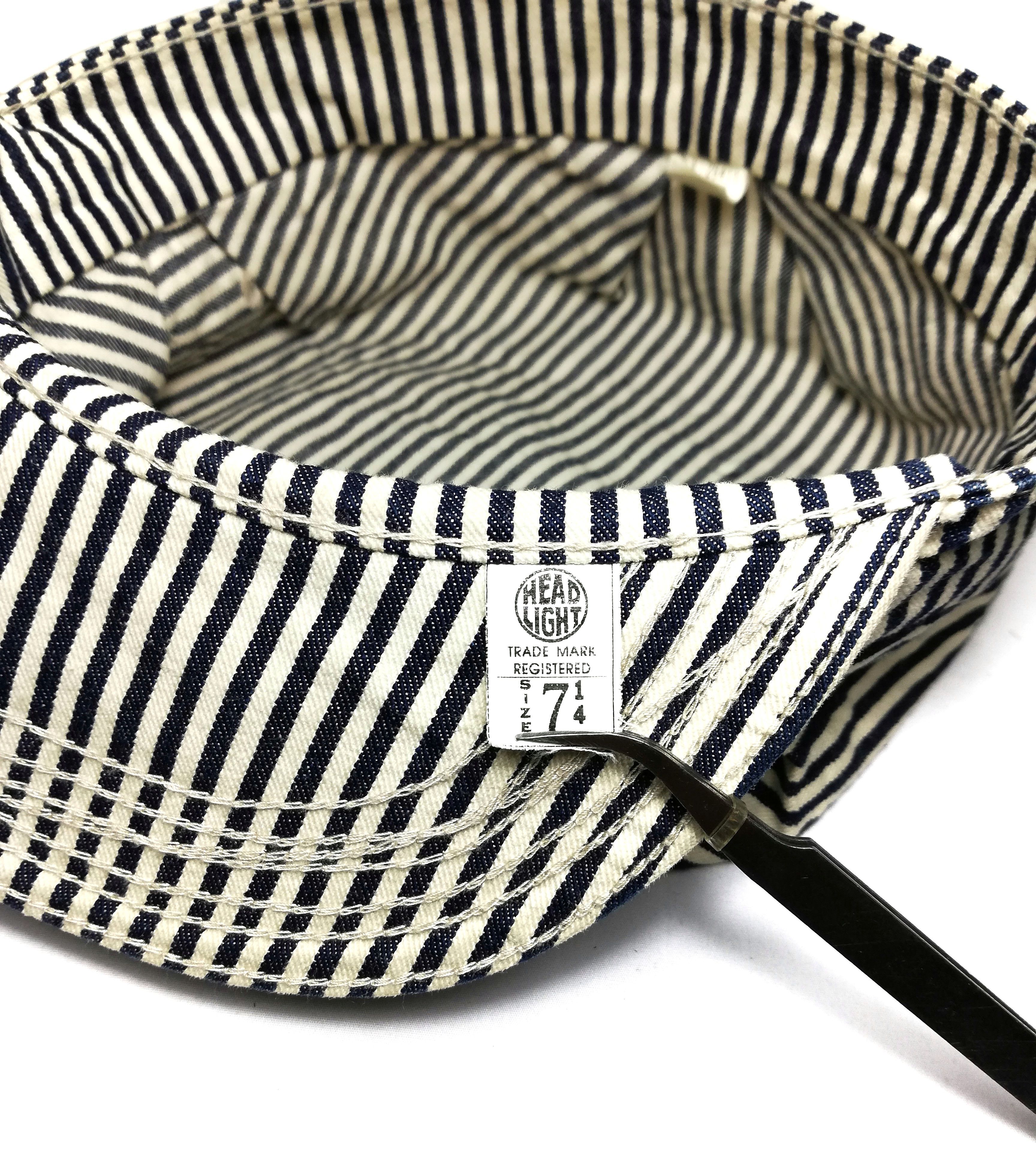 Handmade × Toyo Enterprises 🔥20's/30's Style Hickory Worker Railway Striped Denim Cap Size ONE SIZE - 15 Thumbnail