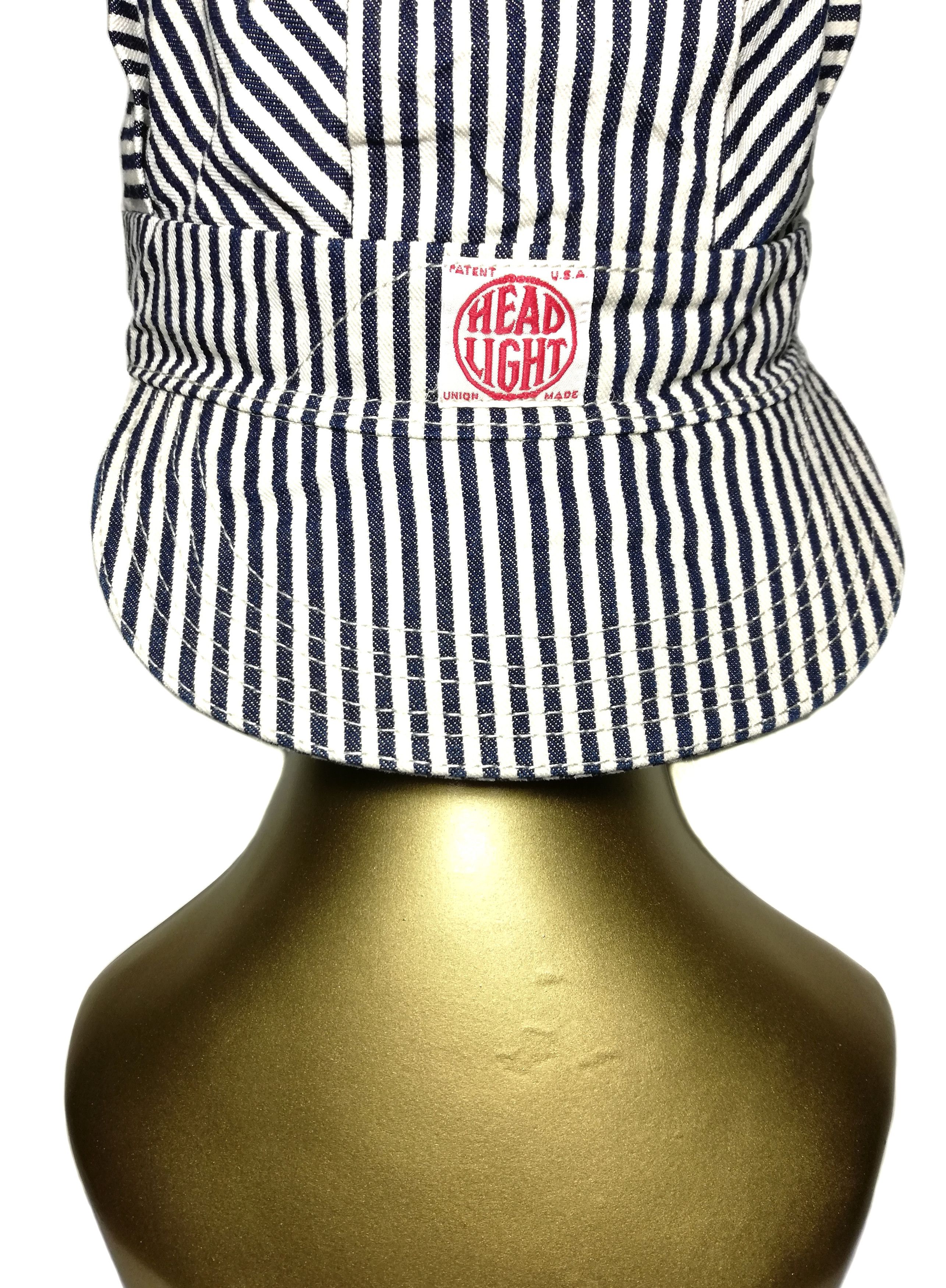 Handmade × Toyo Enterprises 🔥20's/30's Style Hickory Worker Railway Striped Denim Cap Size ONE SIZE - 2 Thumbnail