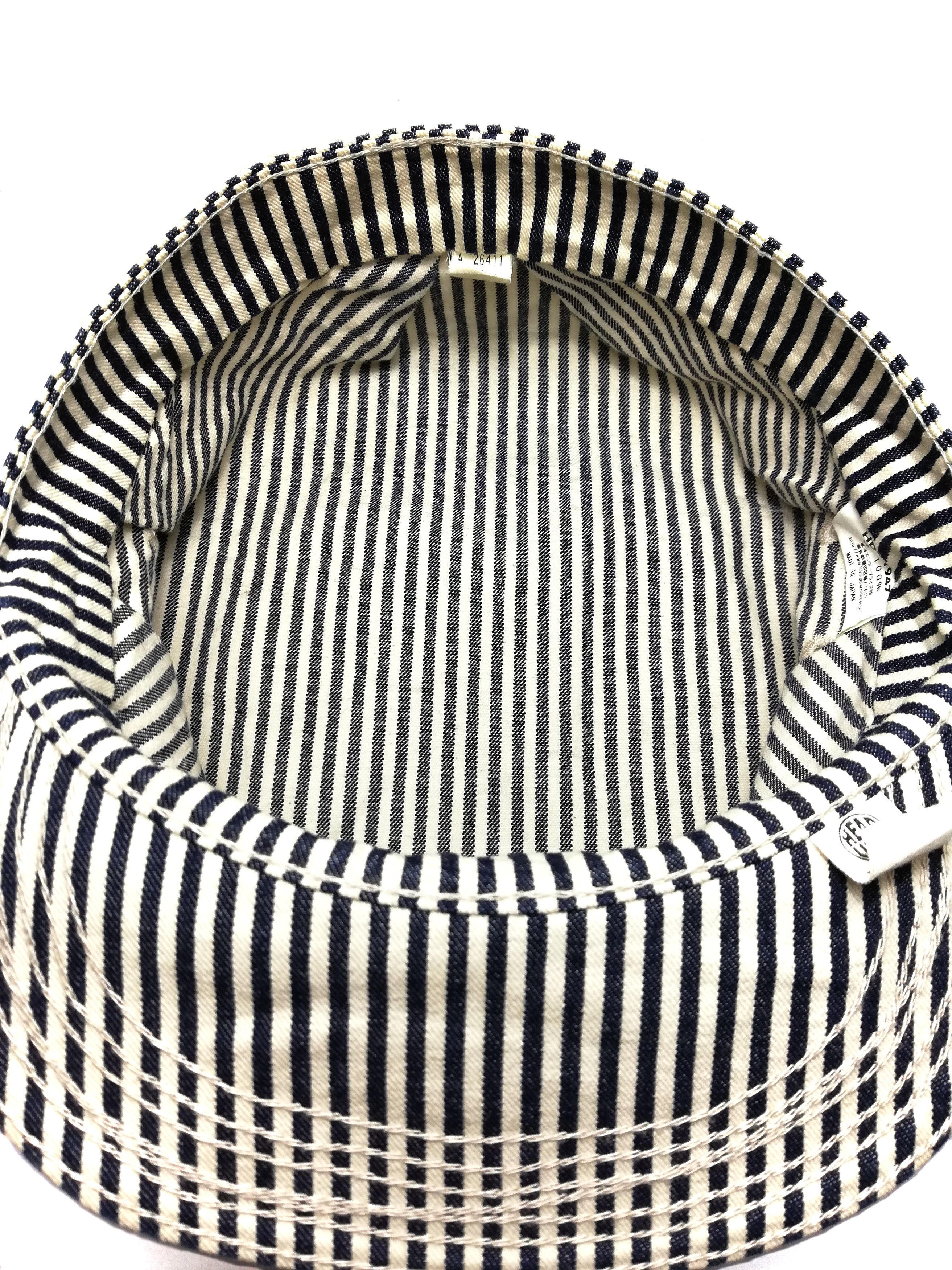 Handmade × Toyo Enterprises 🔥20's/30's Style Hickory Worker Railway Striped Denim Cap Size ONE SIZE - 18 Thumbnail