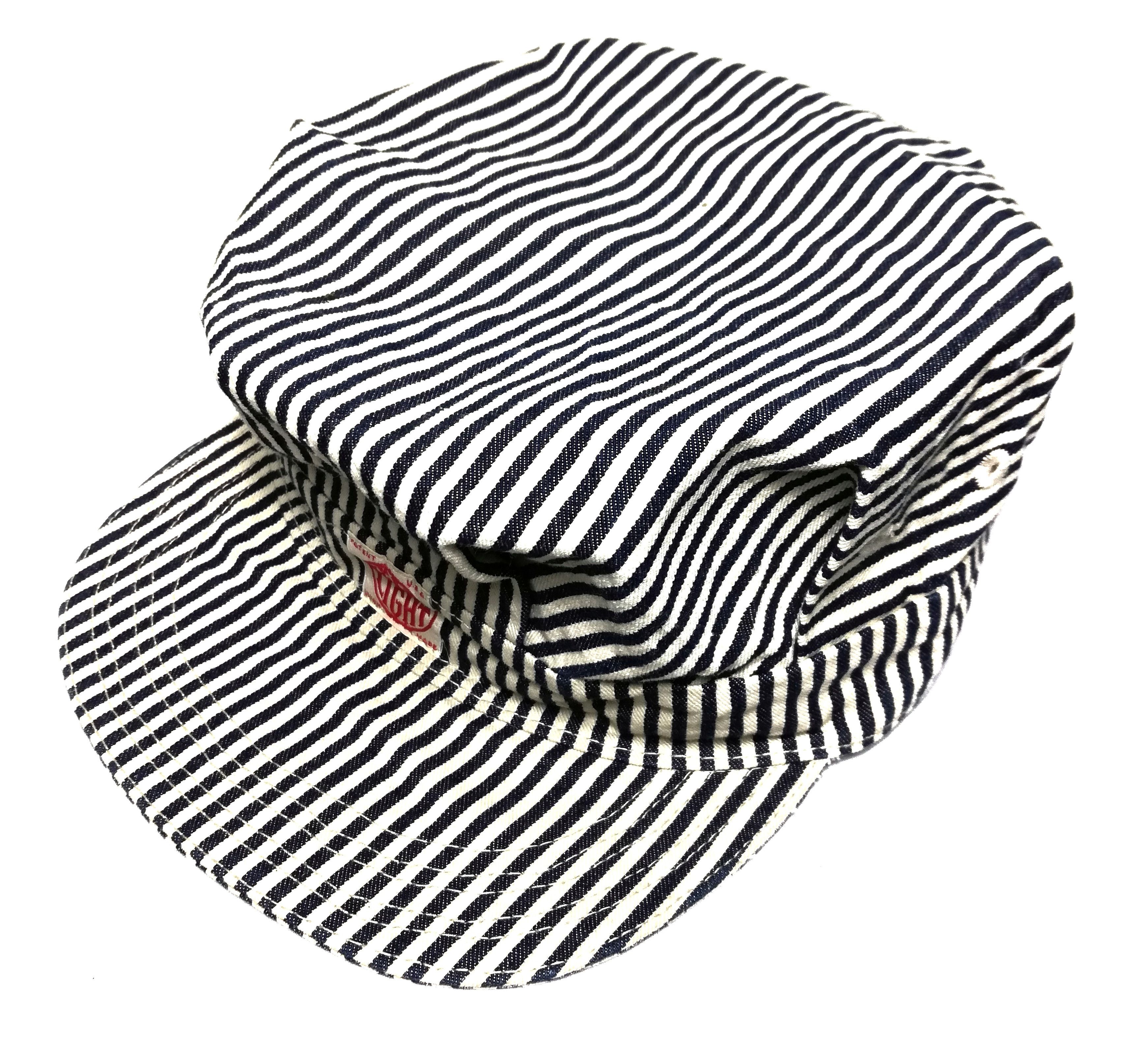 Handmade × Toyo Enterprises 🔥20's/30's Style Hickory Worker Railway Striped Denim Cap Size ONE SIZE - 12 Thumbnail