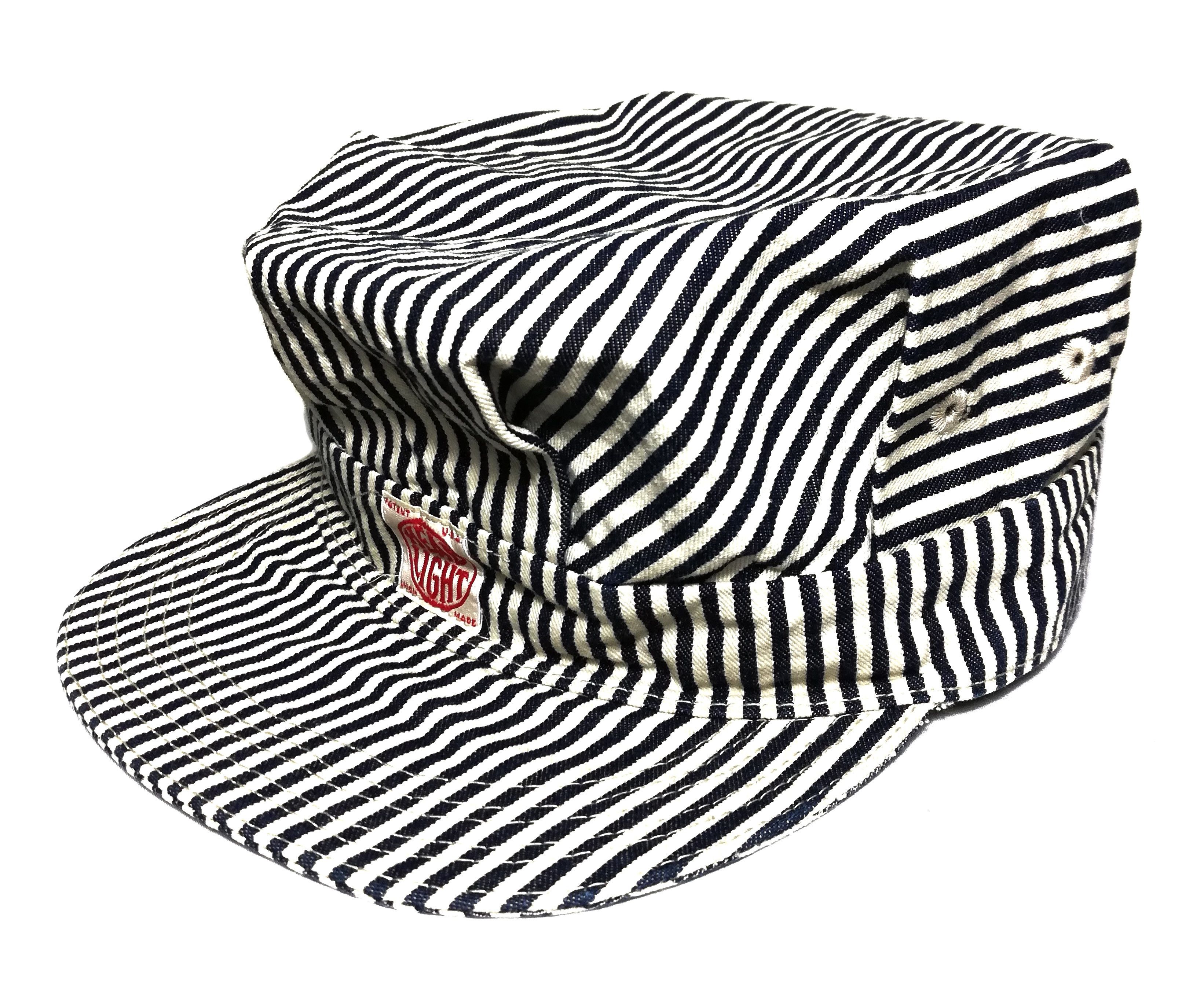 Handmade × Toyo Enterprises 🔥20's/30's Style Hickory Worker Railway Striped Denim Cap Size ONE SIZE - 13 Thumbnail
