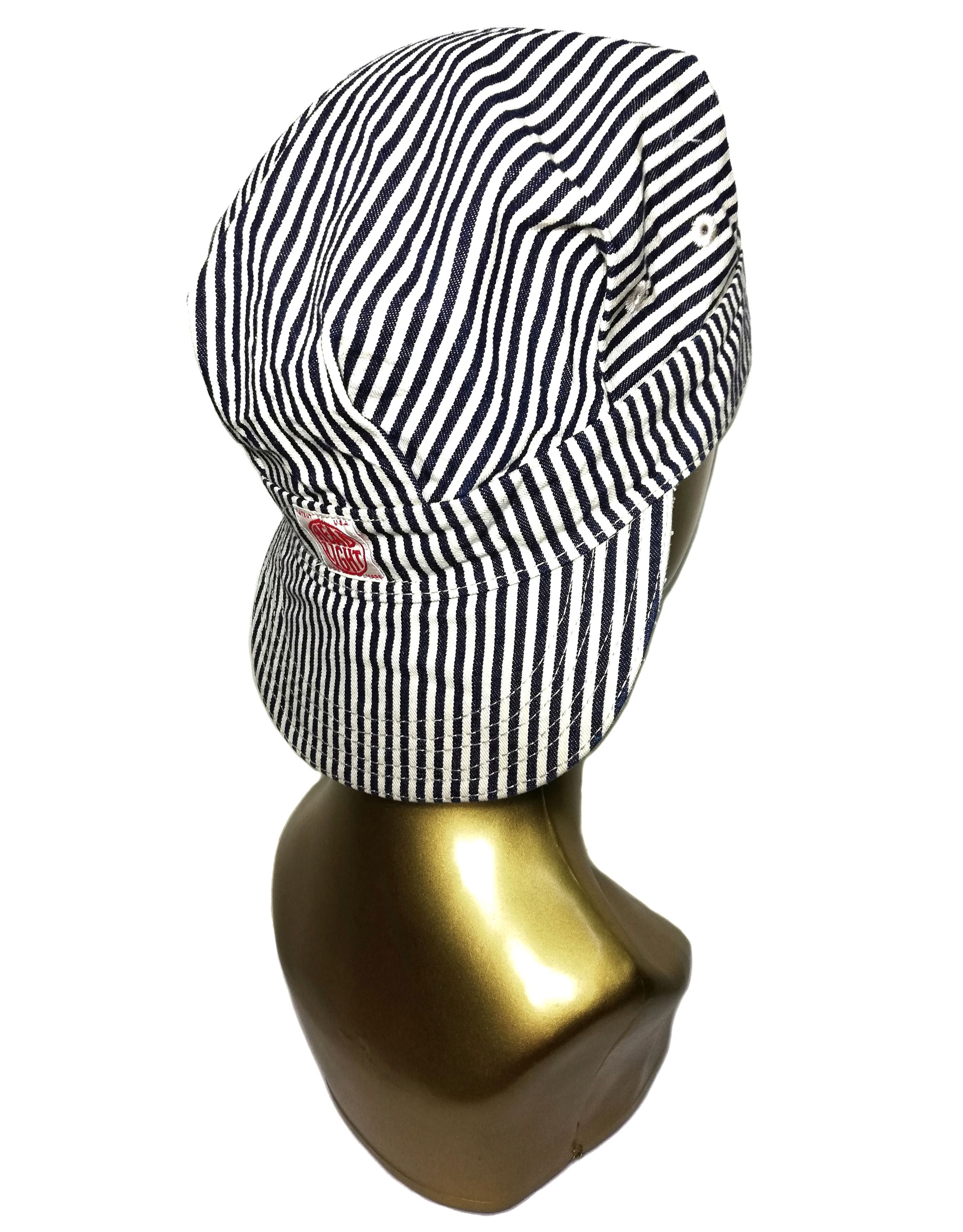 Handmade × Toyo Enterprises 🔥20's/30's Style Hickory Worker Railway Striped Denim Cap Size ONE SIZE - 3 Thumbnail