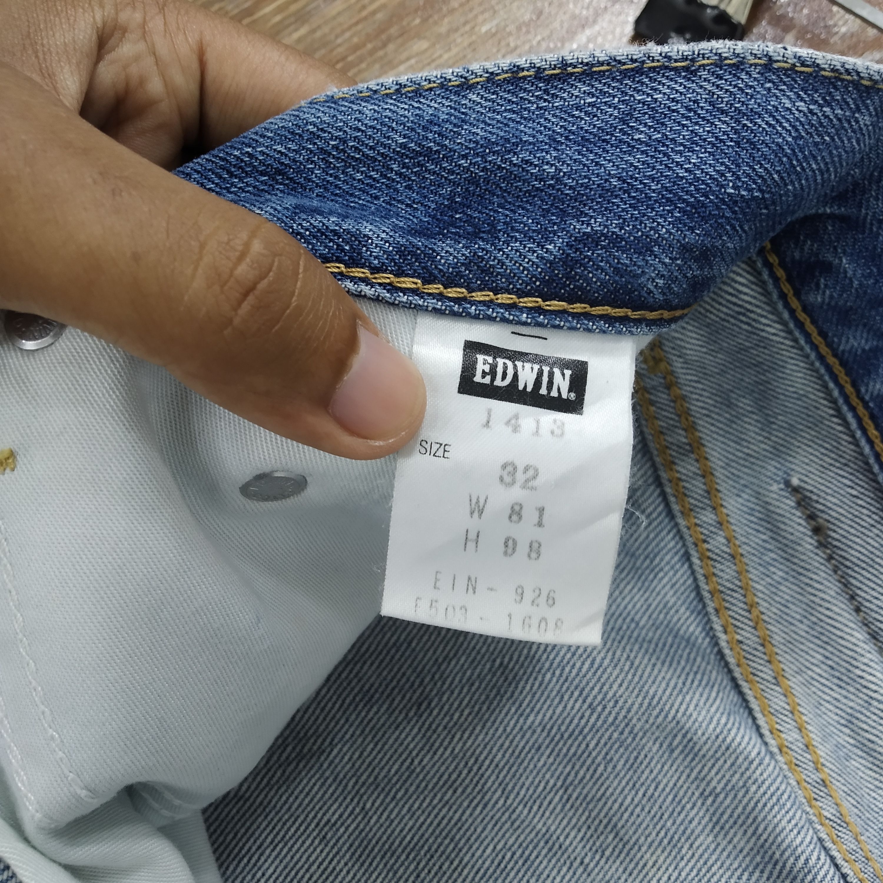 Edwin Vintage 90s Edwin Japan Faded Blue Jeans Edwin Denim Jeans Size US 34 / EU 50 - 13 Thumbnail