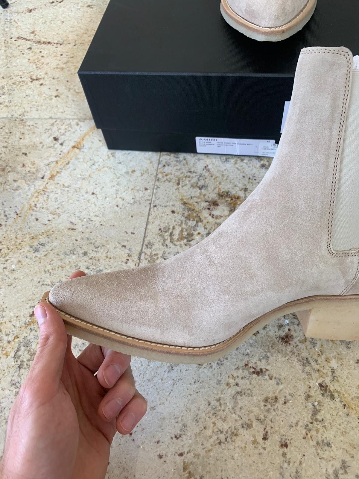 Amiri Suede Crepe Sole Boots in Tan Size US 7.5 / EU 40-41 - 14 Thumbnail