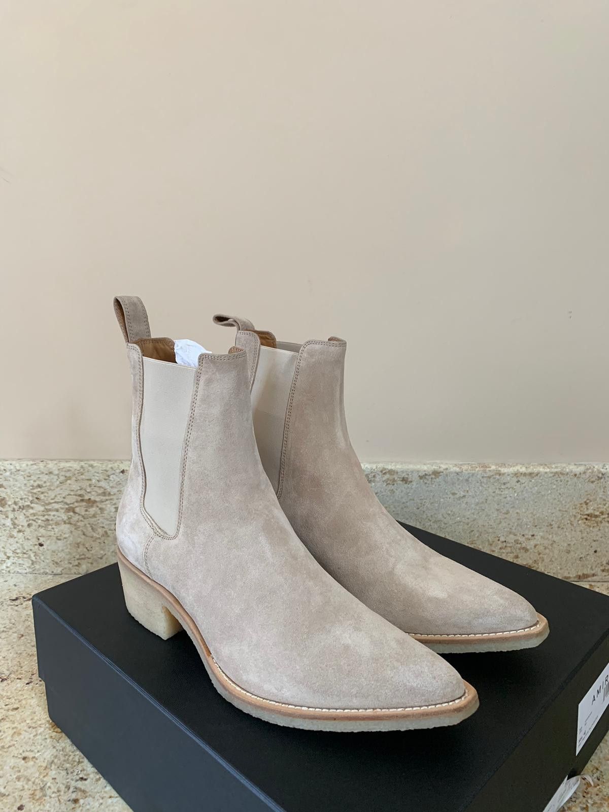 Amiri Suede Crepe Sole Boots in Tan Size US 7.5 / EU 40-41 - 3 Thumbnail